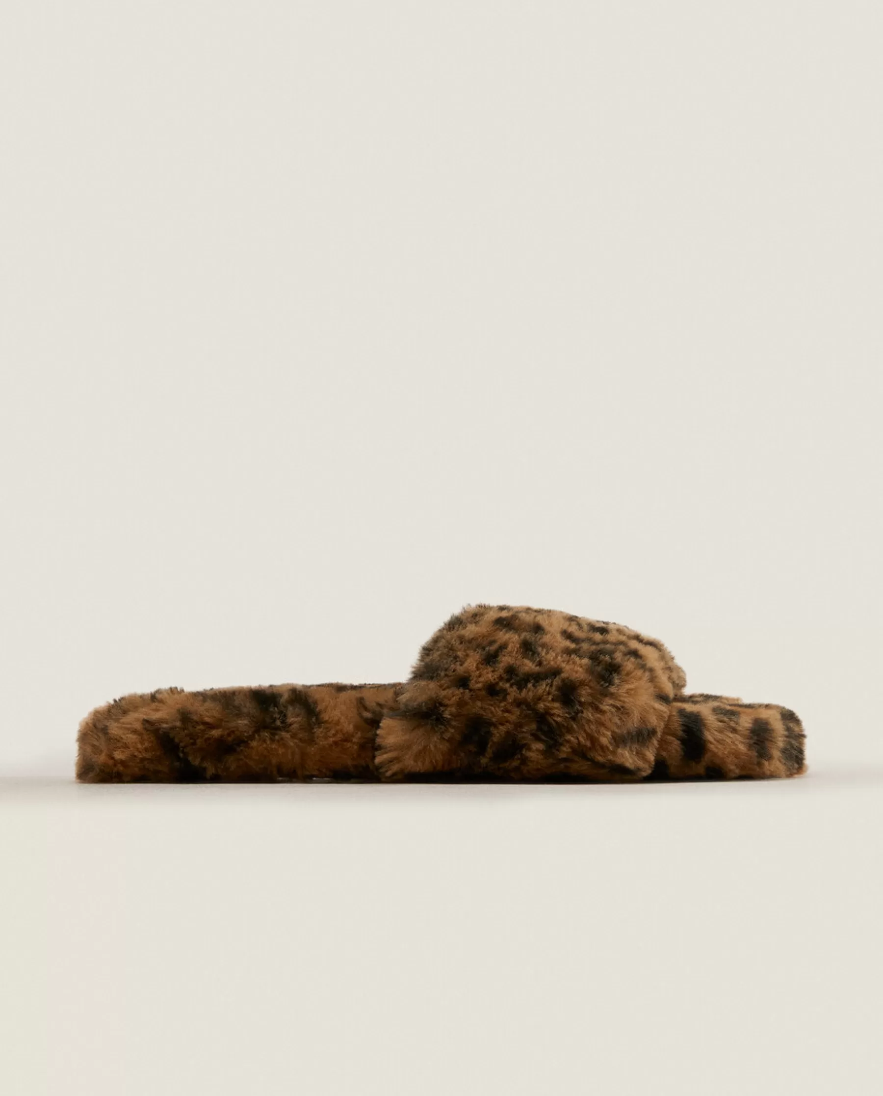 ZARA Home Animal Print Faux Fur Slippers | Woman