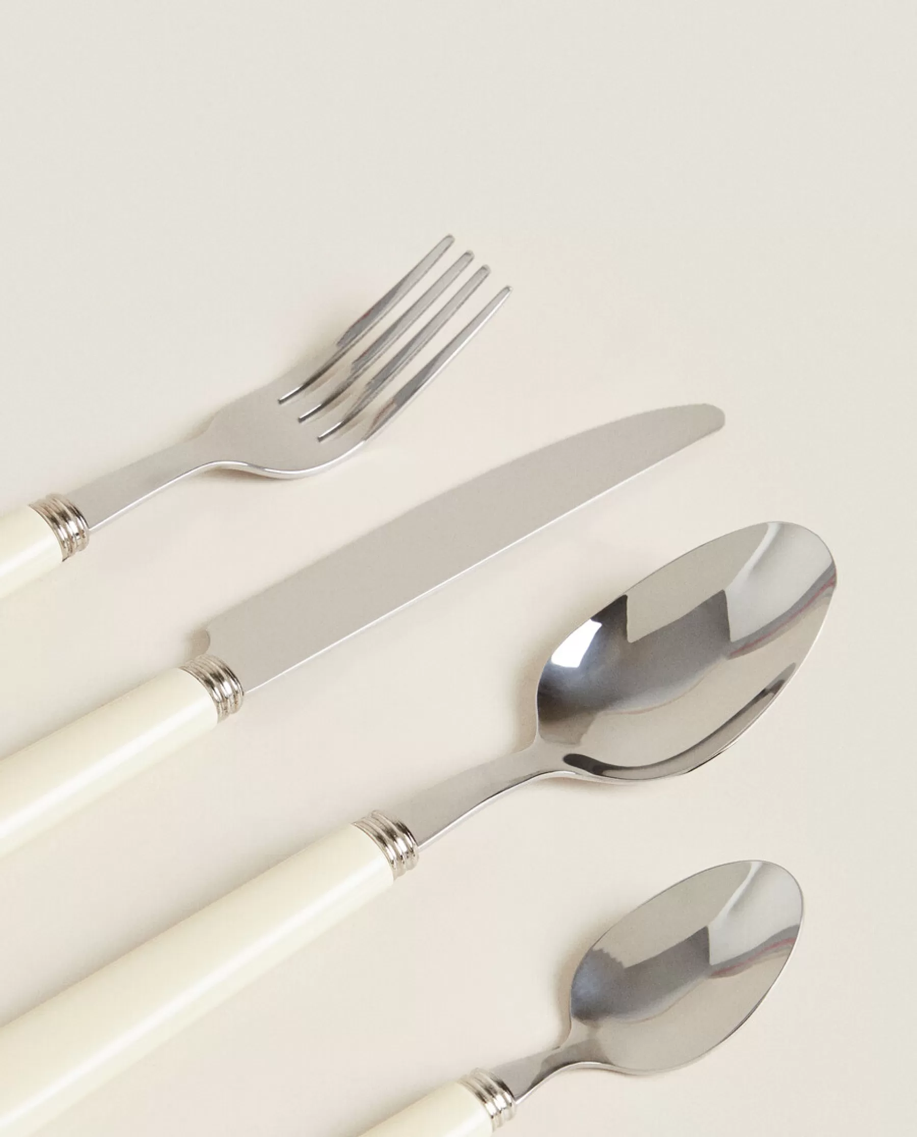 ZARA Home Beige Flatware Set (4 Pieces) | Cutlery