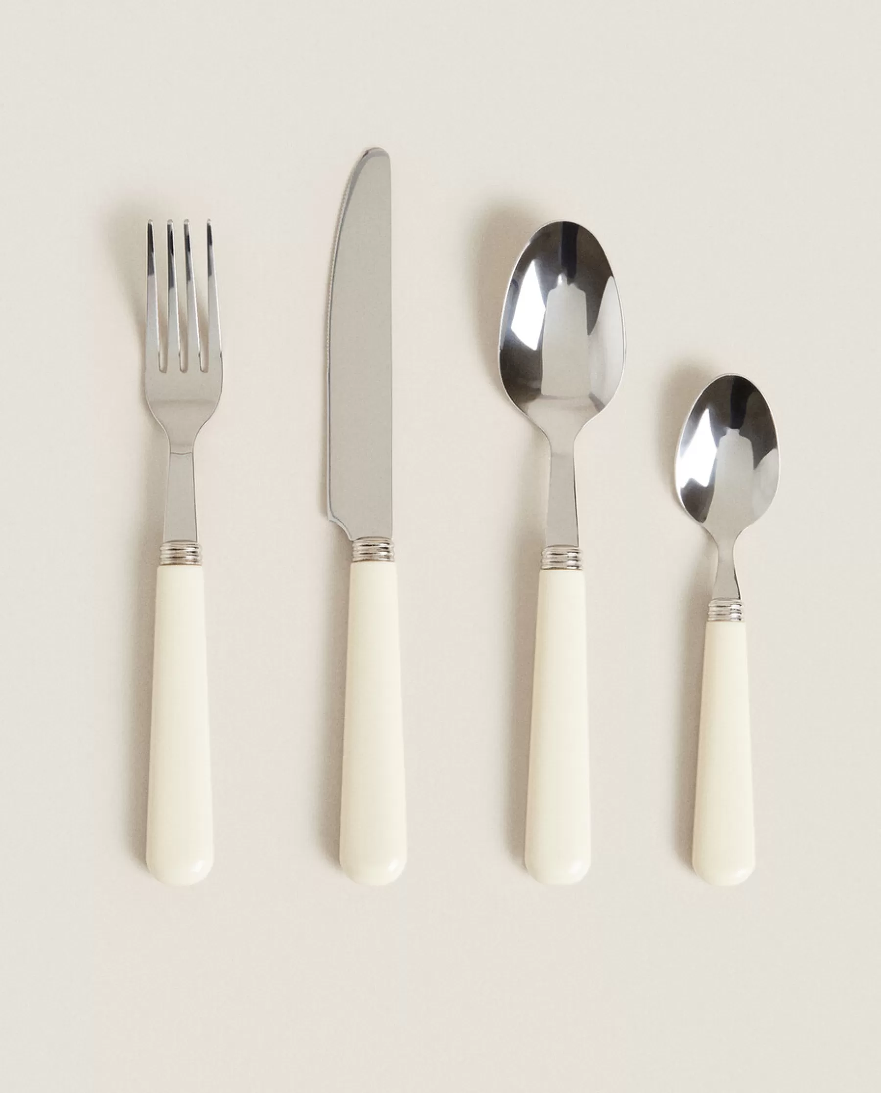 ZARA Home Beige Flatware Set (4 Pieces) | Cutlery