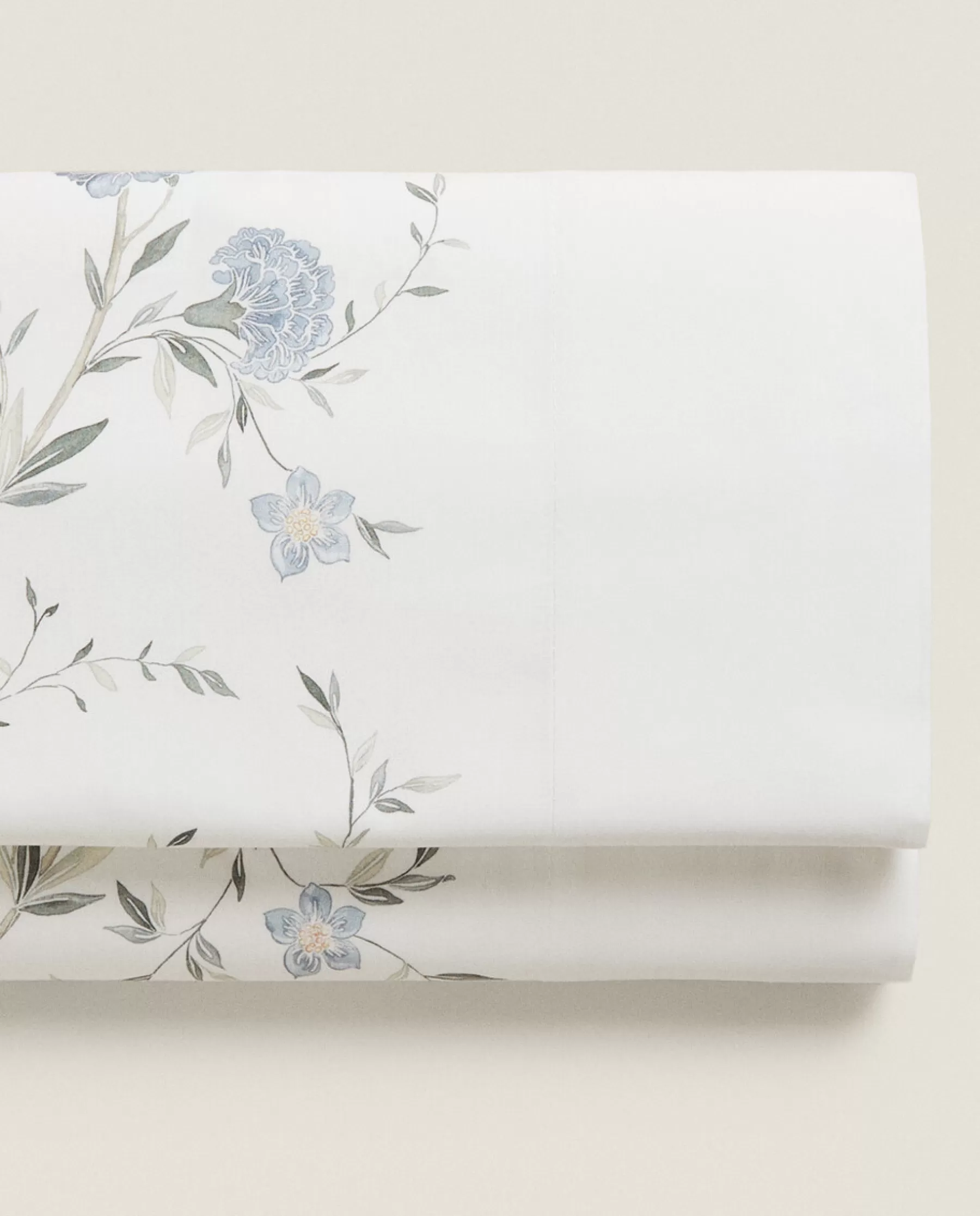 ZARA Home Blue Floral Print Flat Sheet | Flat Sheets