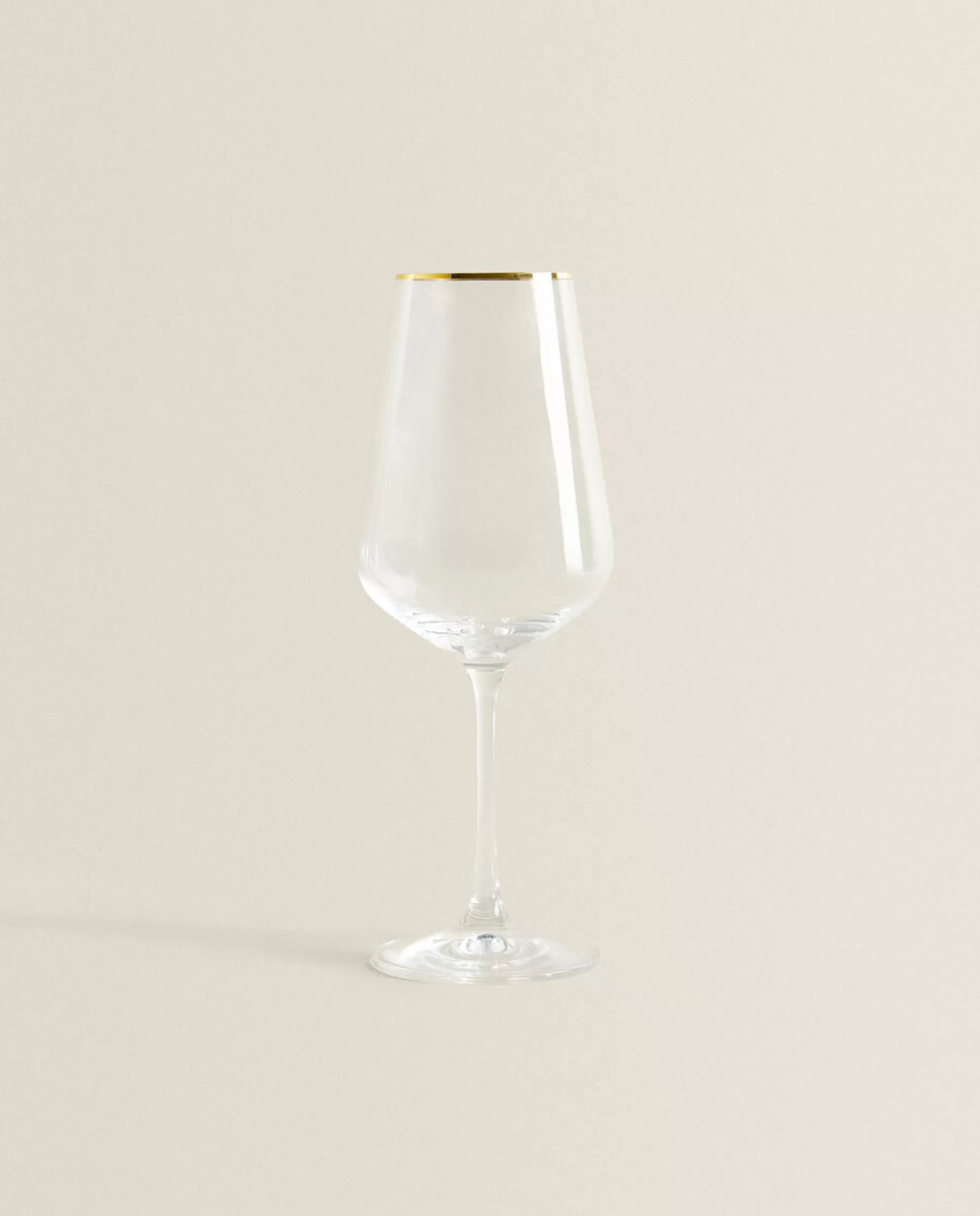 ZARA Home Bohemia Crystal Gold-Rimmed Wine Glass | Glasses And Flutes