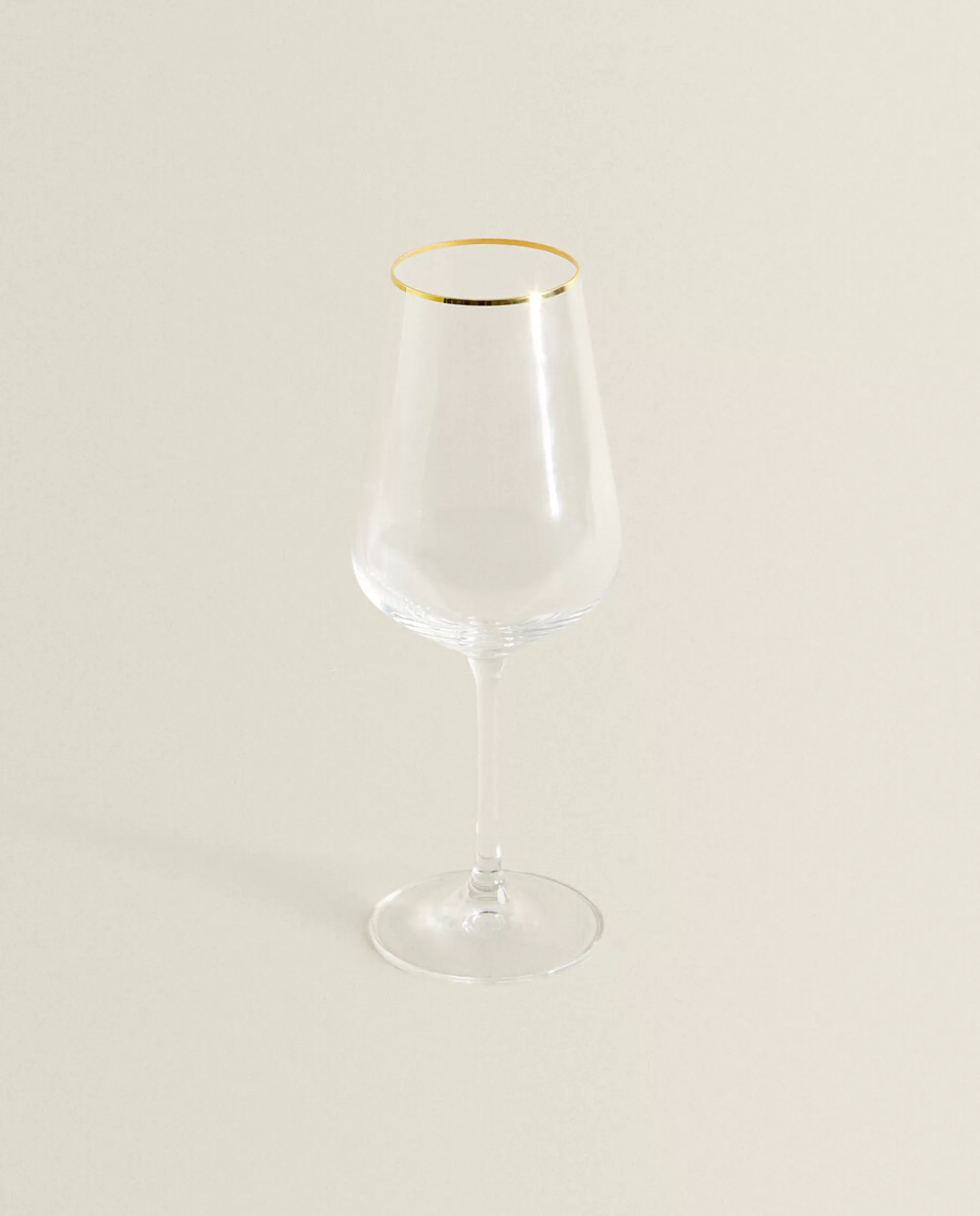 ZARA Home Bohemia Crystal Gold-Rimmed Wine Glass | Glasses And Flutes