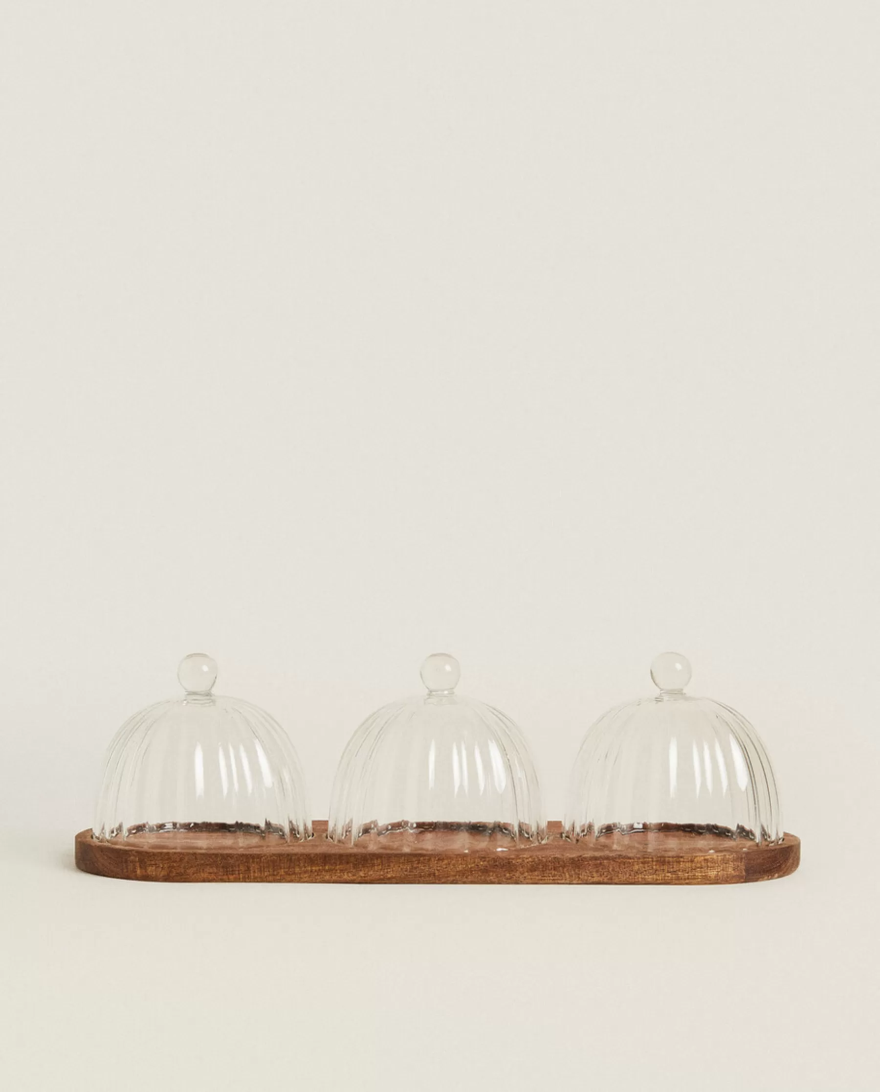 ZARA Home Borosilicate Glass And Wood Cake Plates | Borosilicate Glass