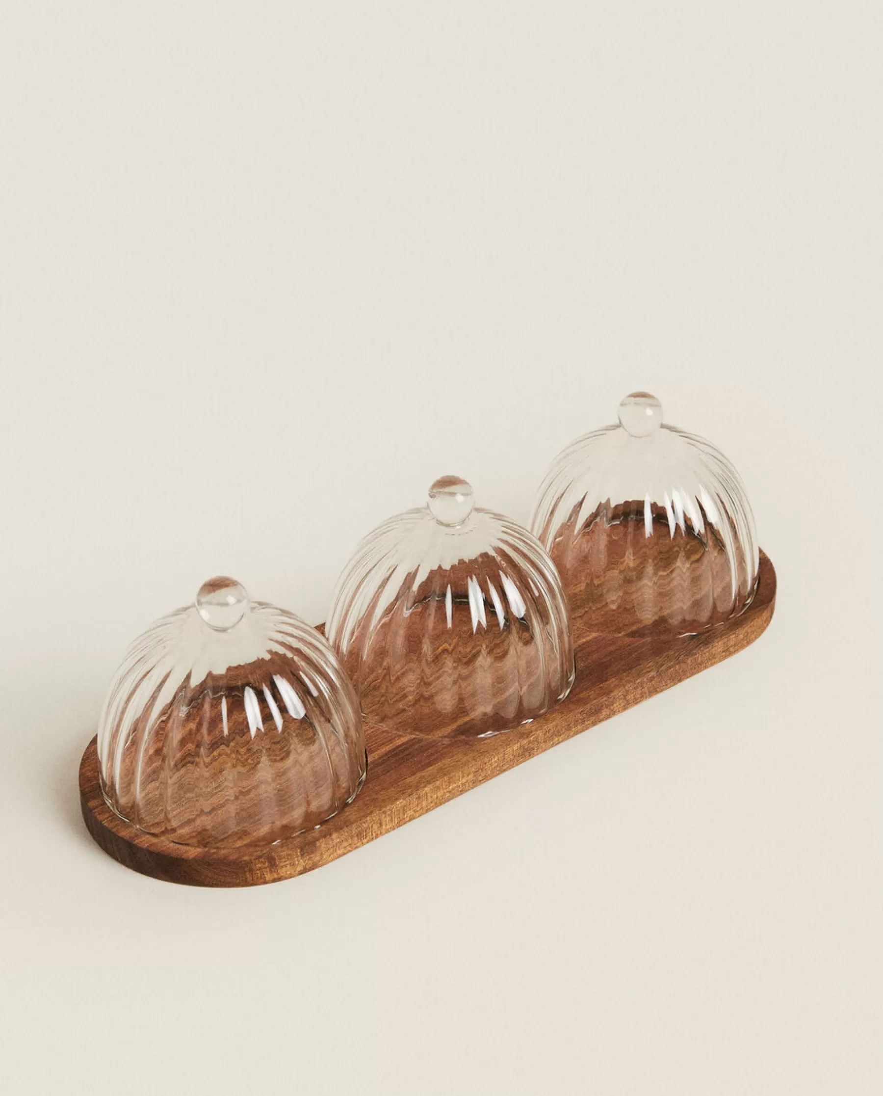 ZARA Home Borosilicate Glass And Wood Cake Plates | Borosilicate Glass