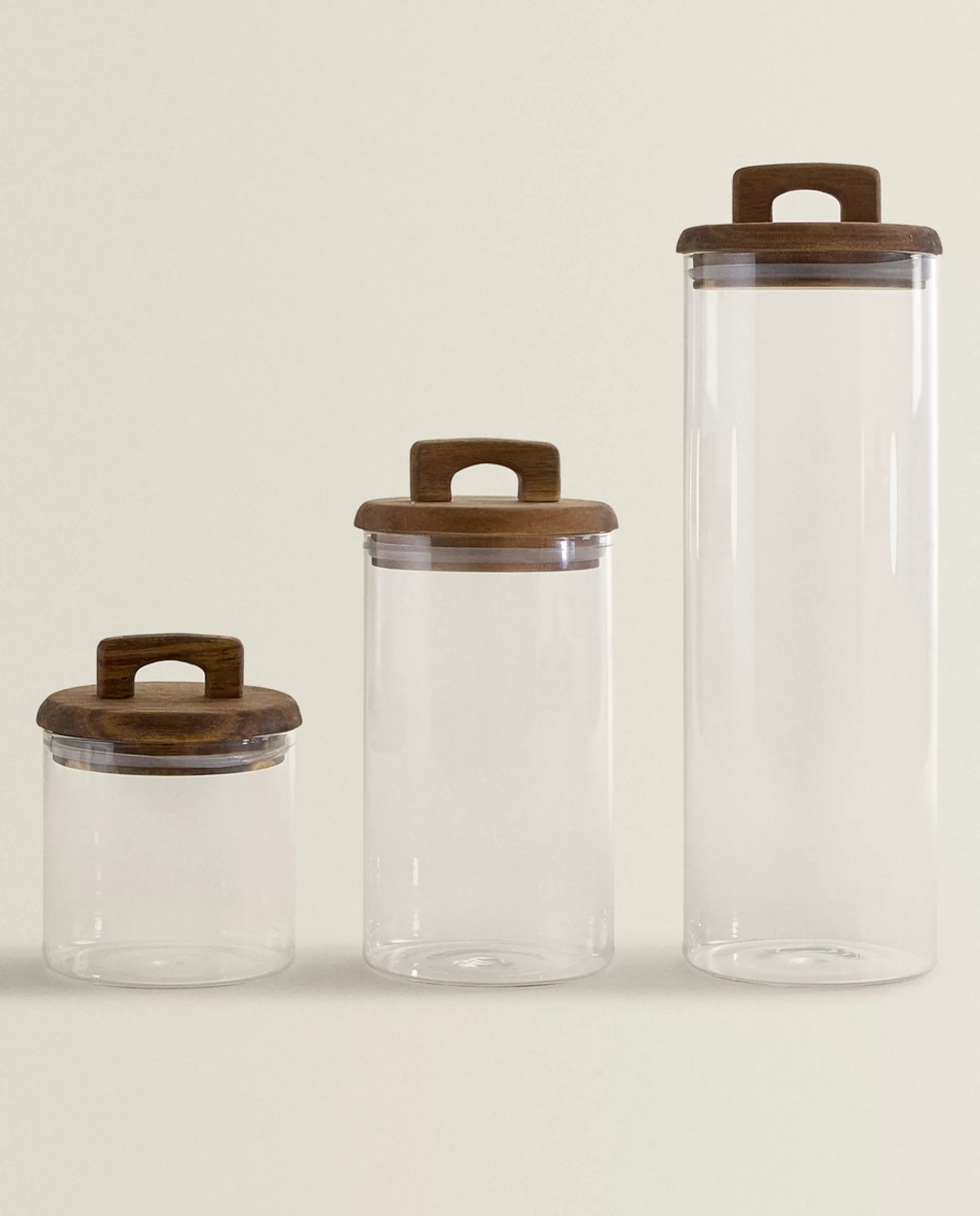 ZARA Home Borosilicate Glass And Wood Storage Jar | Borosilicate Glass