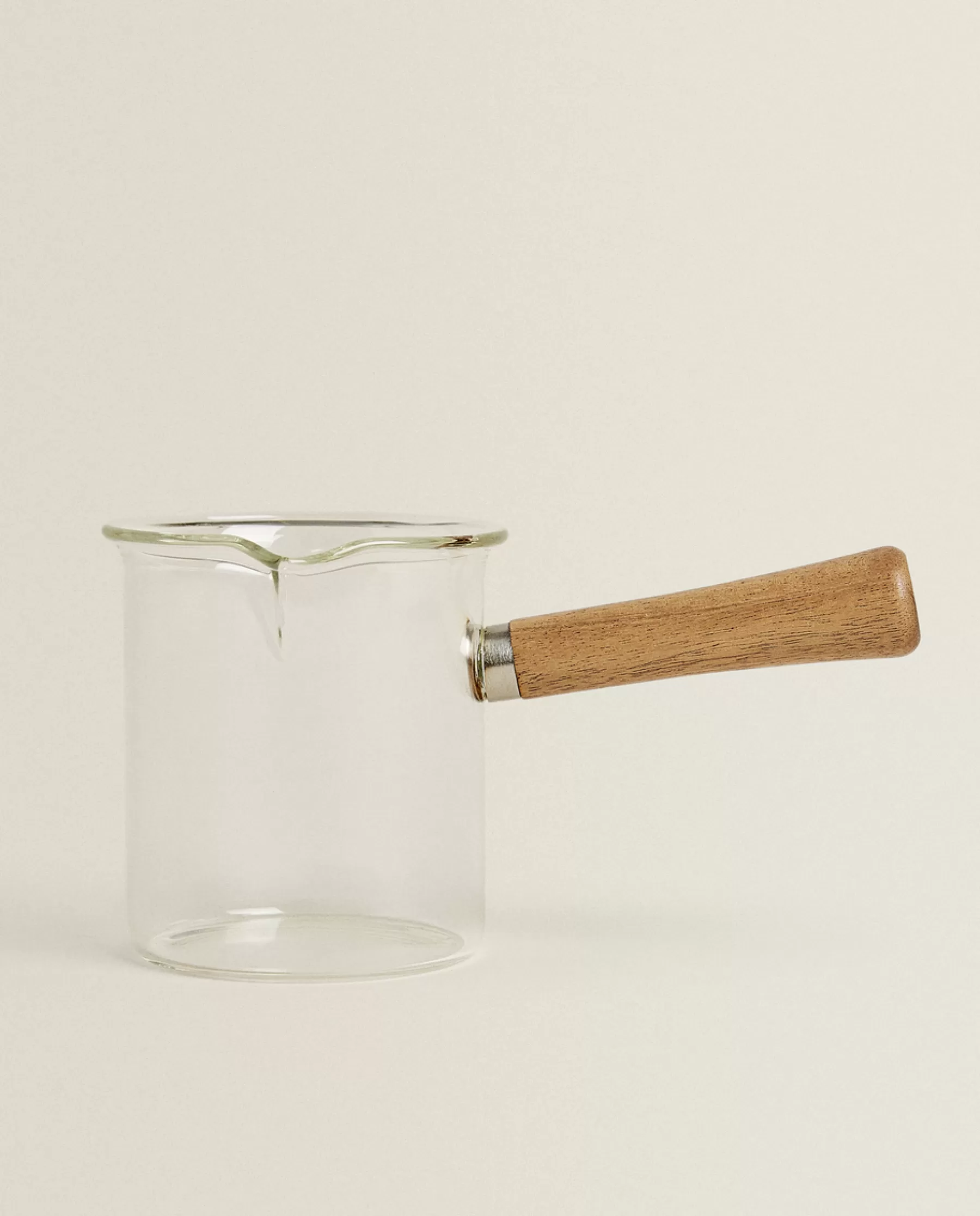 ZARA Home Borosilicate Glass And Wooden Milk Pitcher | Borosilicate Glass