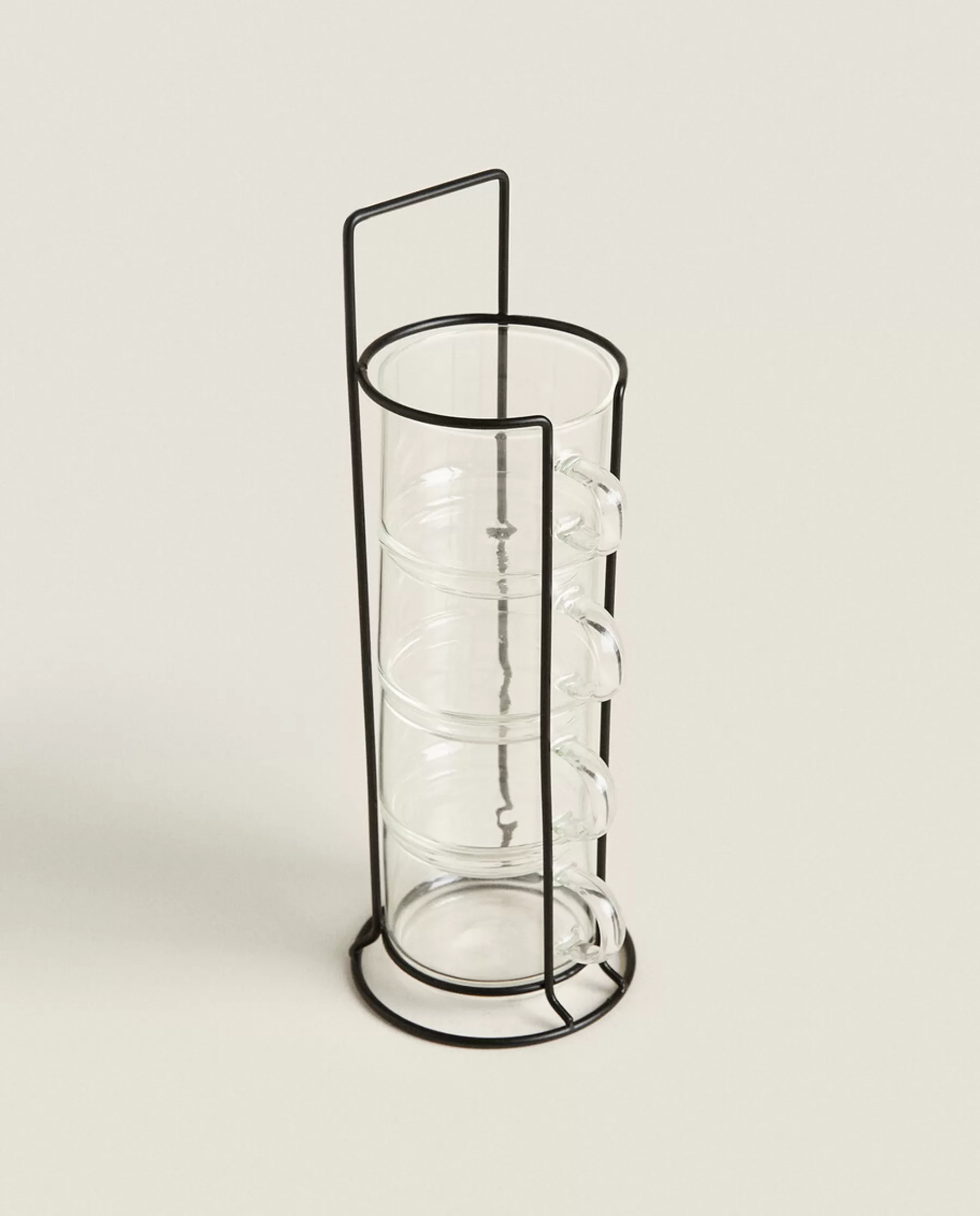 ZARA Home Borosilicate Glass Cup Tower (Set Of 4) | Coffee And Tea