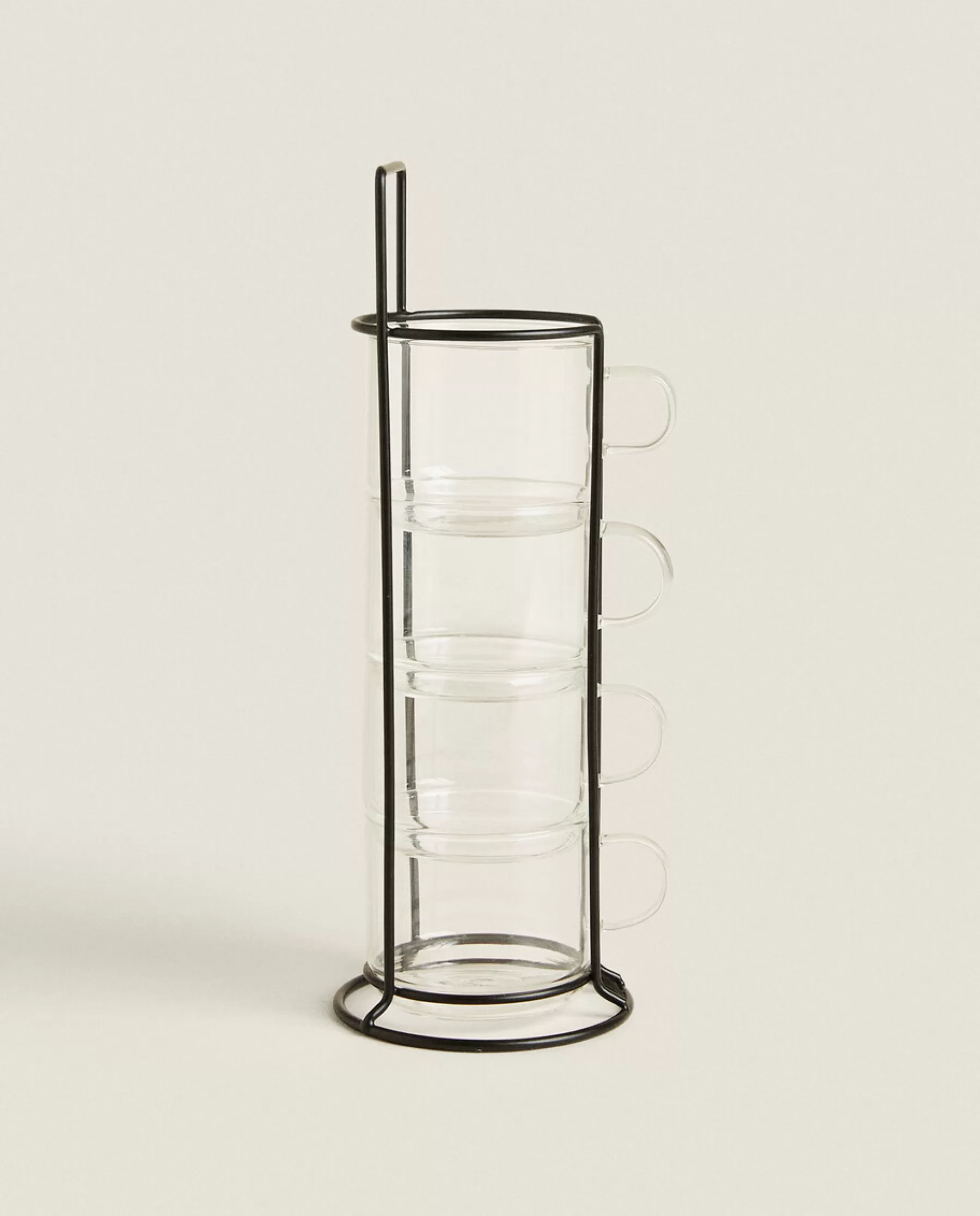 ZARA Home Borosilicate Glass Cup Tower (Set Of 4) | Coffee And Tea