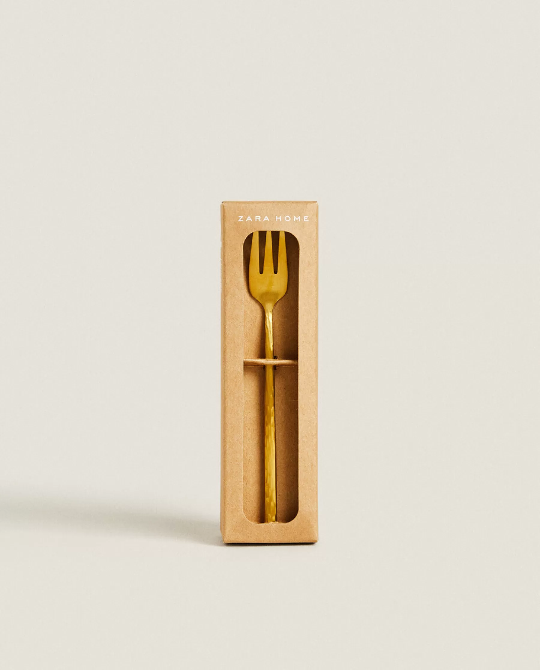 ZARA Home Box 4 Brunch Forks With Hammered Handle | Cutlery