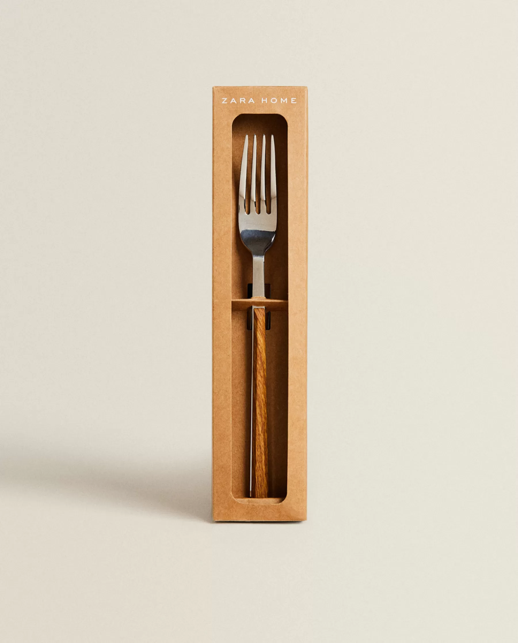 ZARA Home Box 4 Forks With Wood Pattern Handles | Cutlery