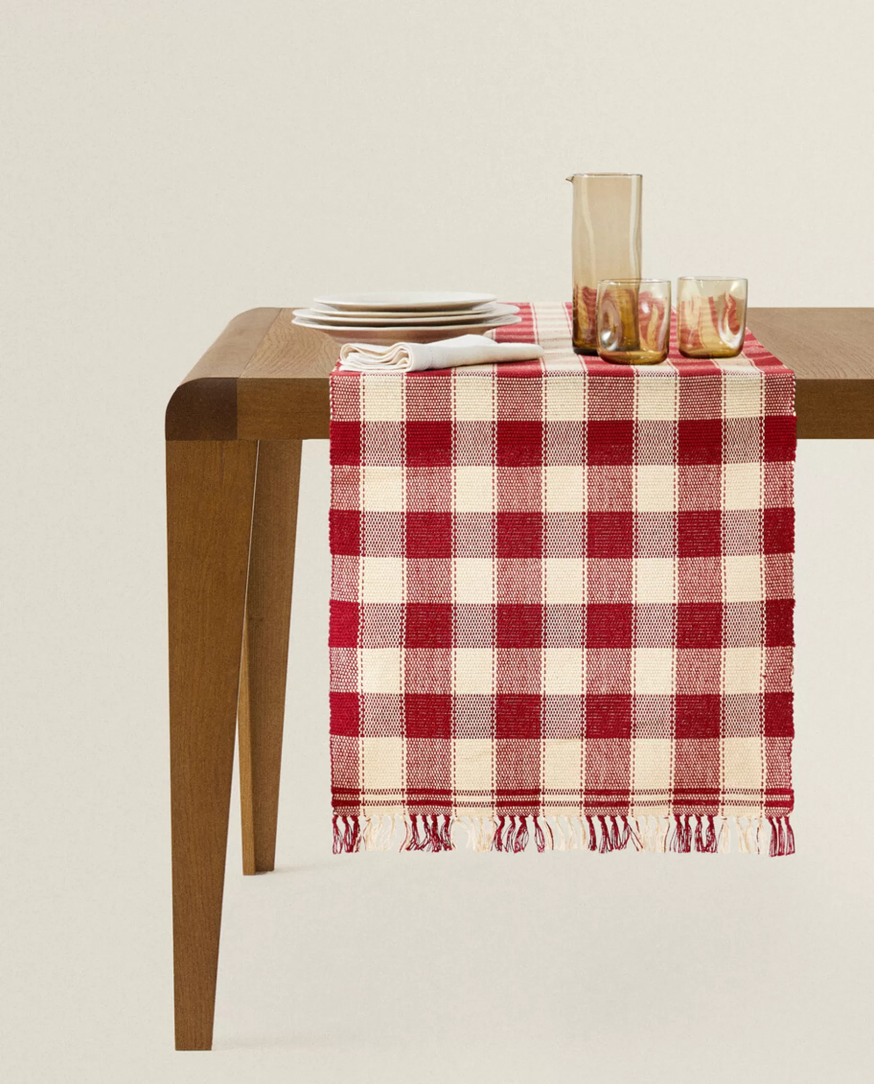 ZARA Home Christmas Check Table Runner | Dining