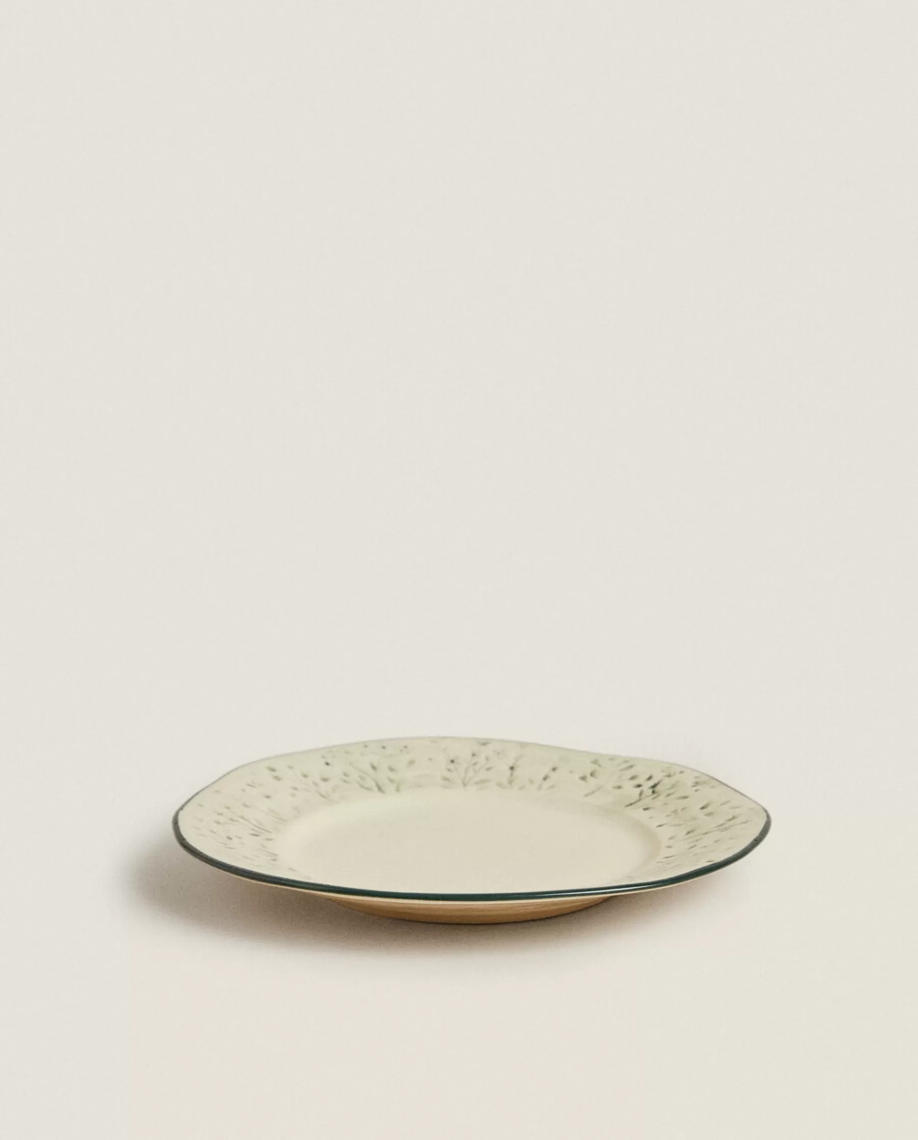 ZARA Home Christmas Dessert Plate With Raised Floral Design | Dining