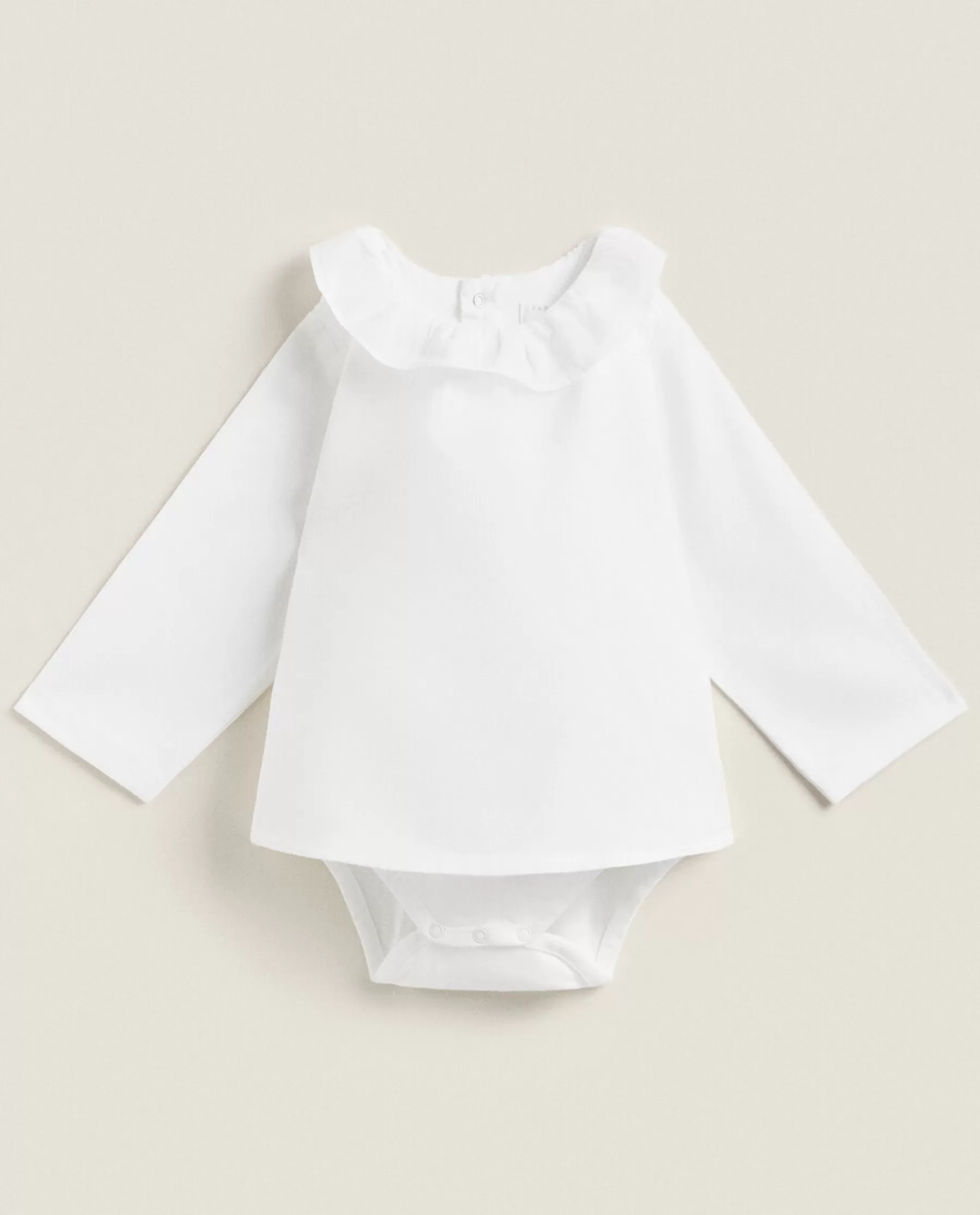 ZARA Home Cotton Bodysuit With Ruffled Neckline | Clothing And Footwear