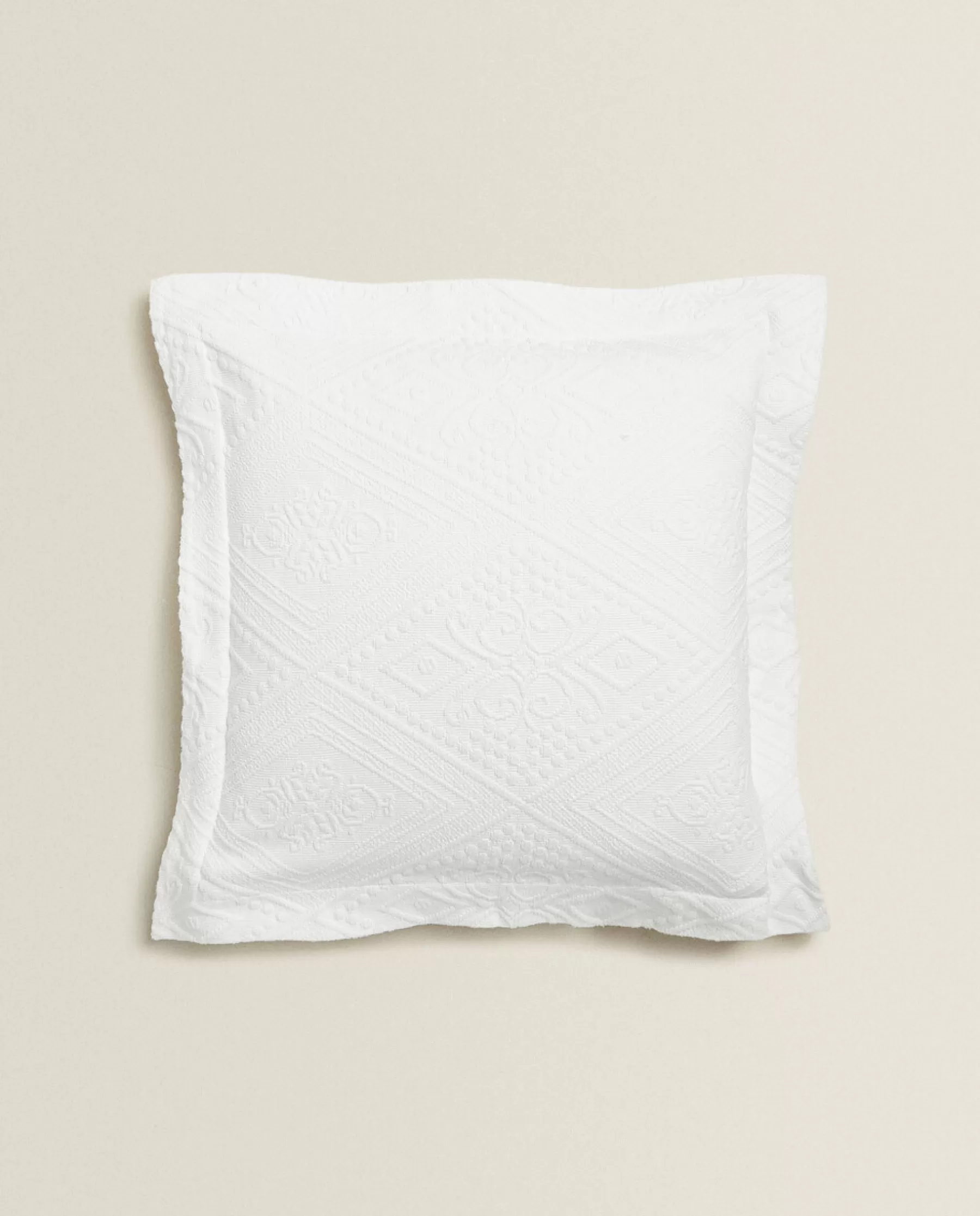 ZARA Home Cotton Throw Pillow Cover With Geometric Design | Bedspreads