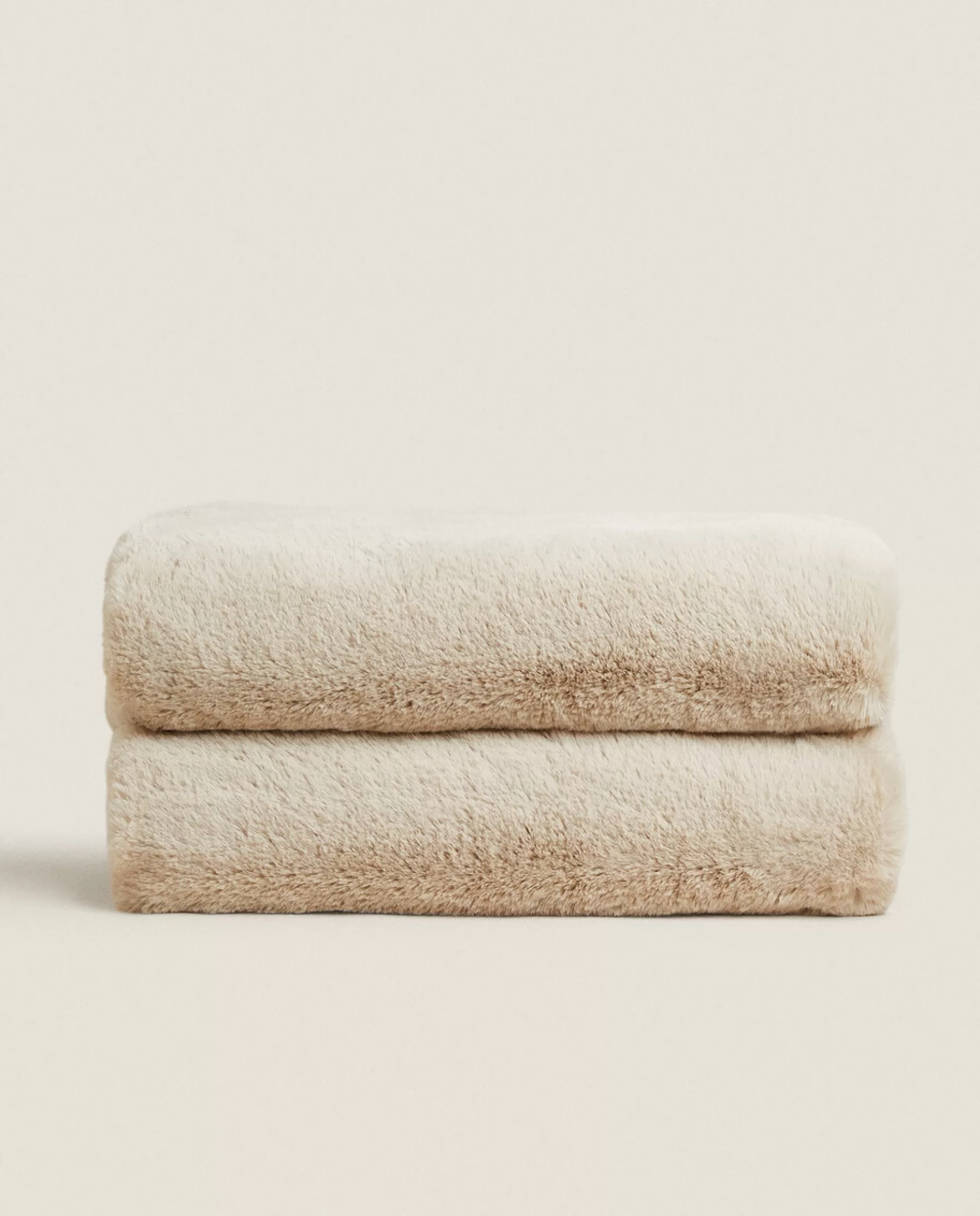 ZARA Home Double-Textured Faux Fur Blanket | Blankets