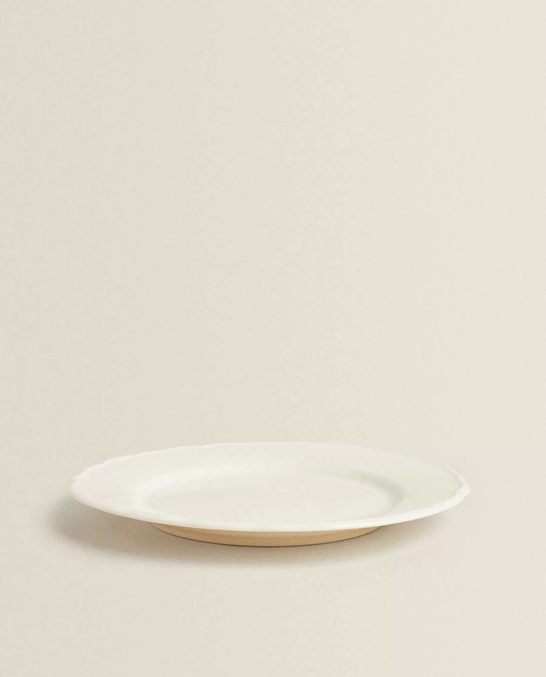 ZARA Home Earthenware Dinner Dish With Raised-Design Edge | Dinner Plates