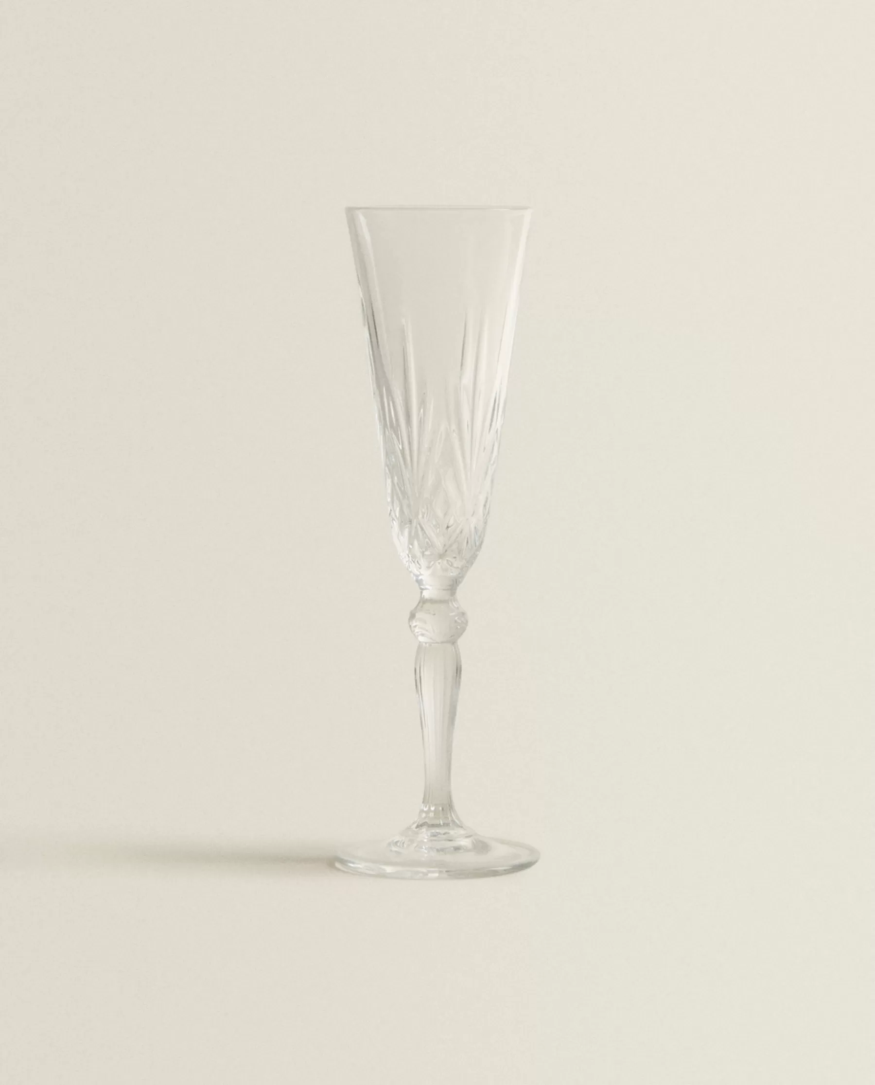 ZARA Home Engraved Crystalline Flute Glass | Glasses And Flutes