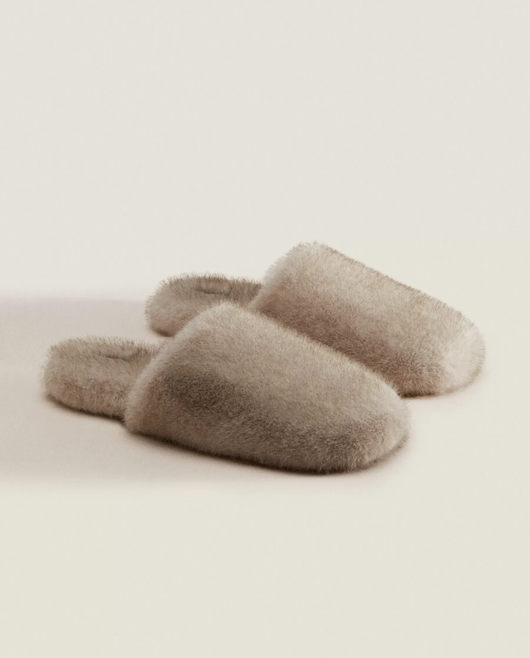 ZARA Home Faux Fur Mule Slippers | Woman