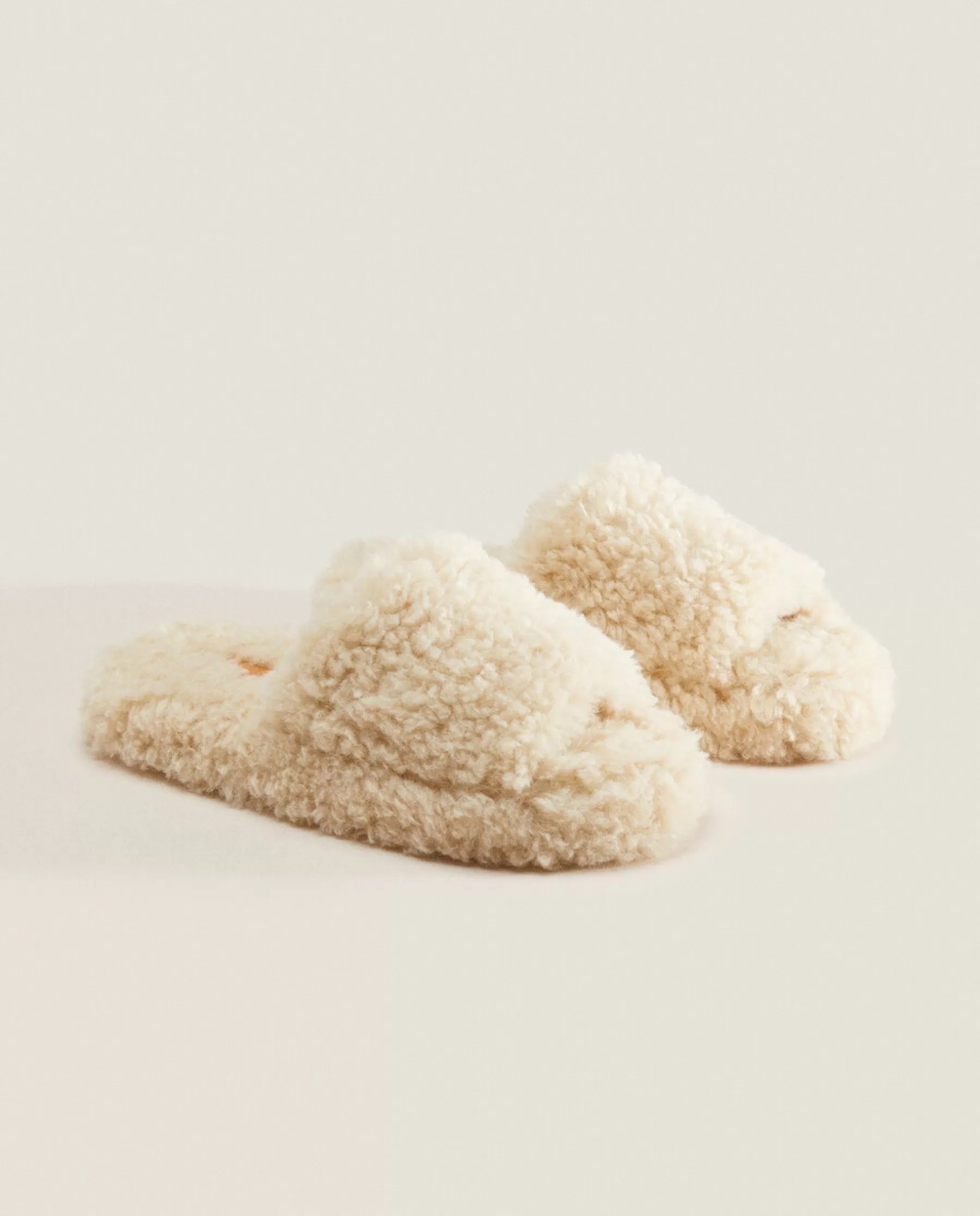 ZARA Home Faux Fur Platform Slider Slippers | Woman