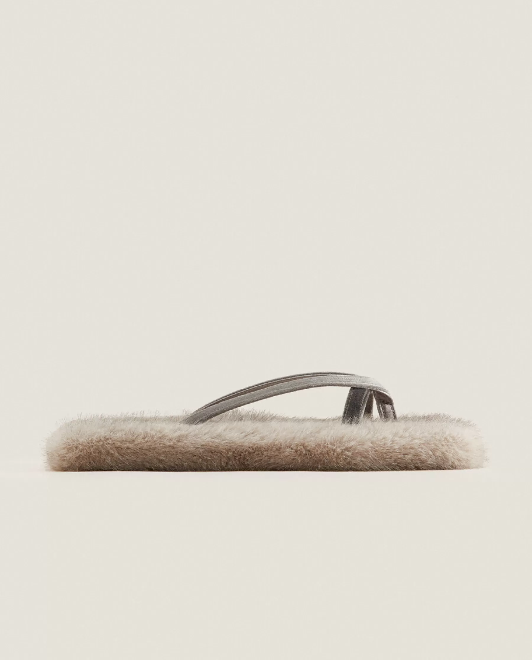 ZARA Home Faux Fur Sandal Slippers | Woman