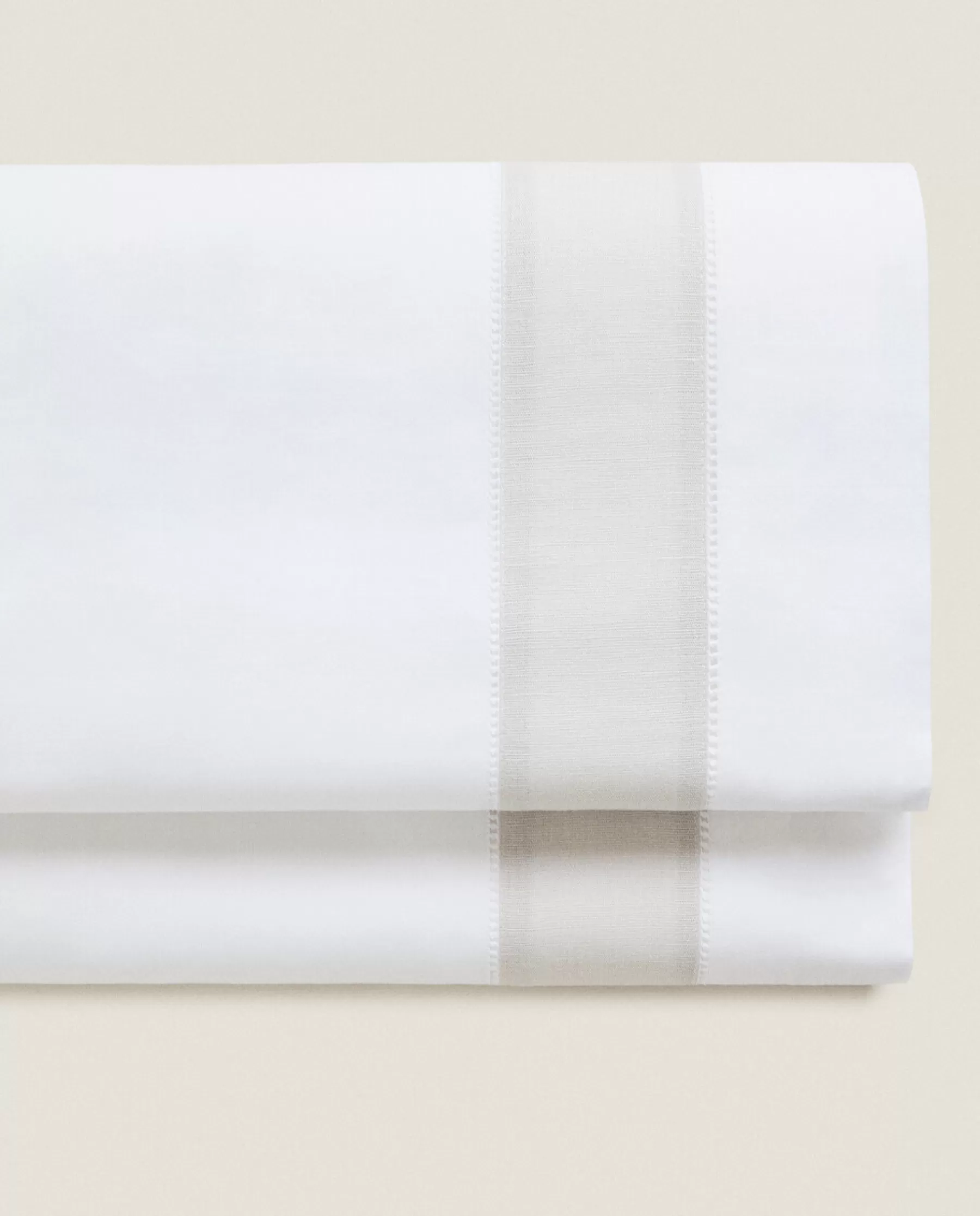 ZARA Home Flat Sheet With Linen Border | Flat Sheets