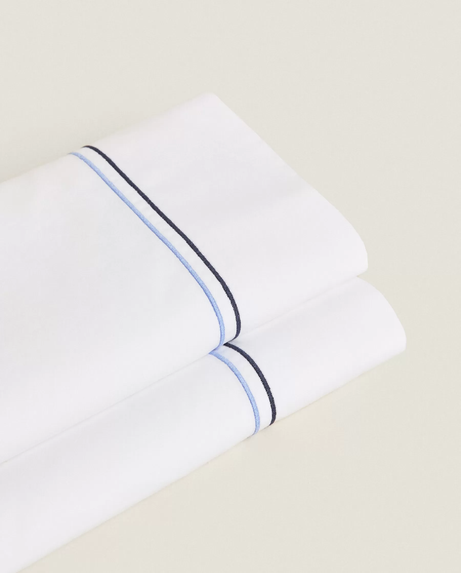 ZARA Home Flat Sheet With Two Embroidered Lines | Flat Sheets