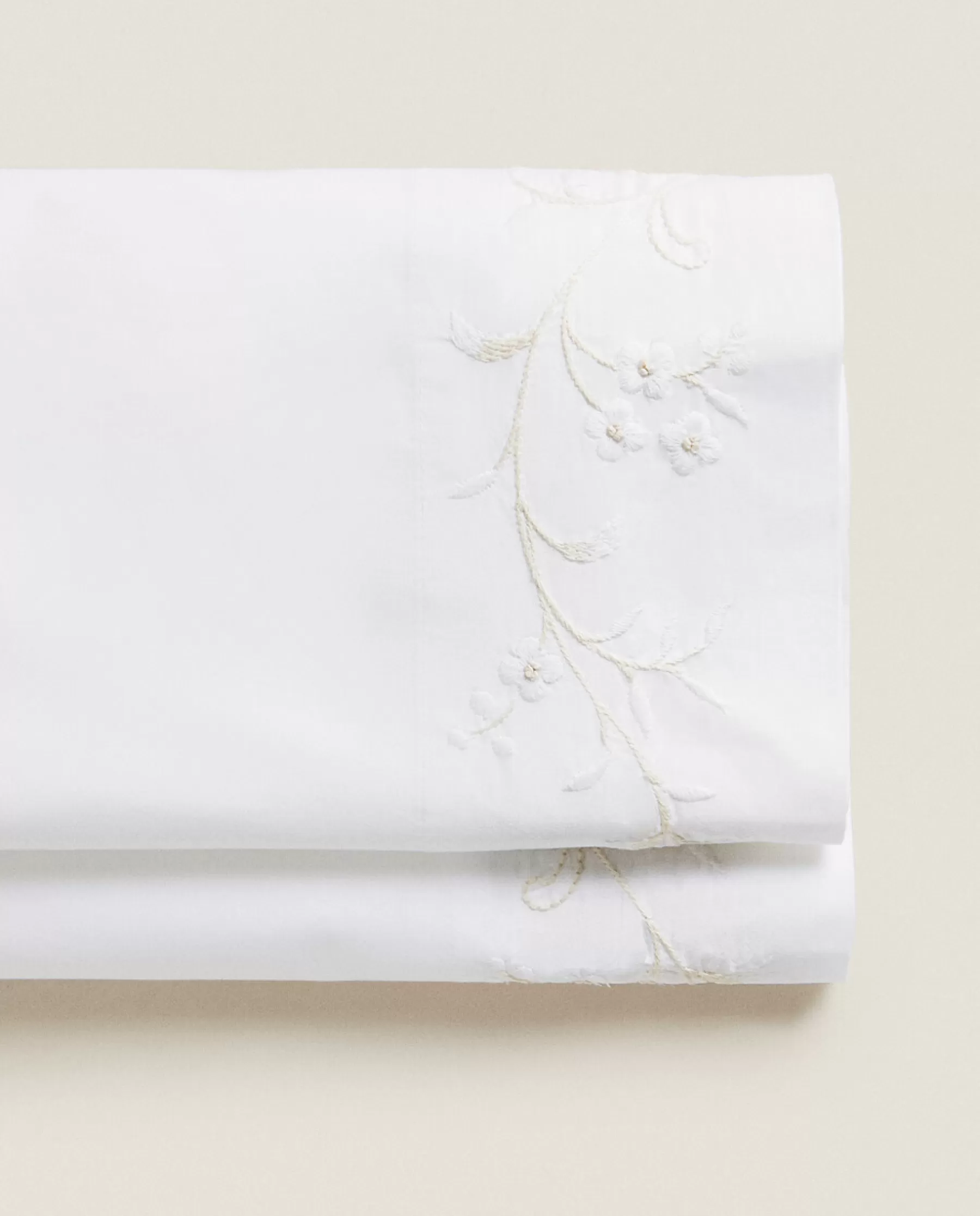 ZARA Home Floral Embroidery Flat Sheet | Flat Sheets