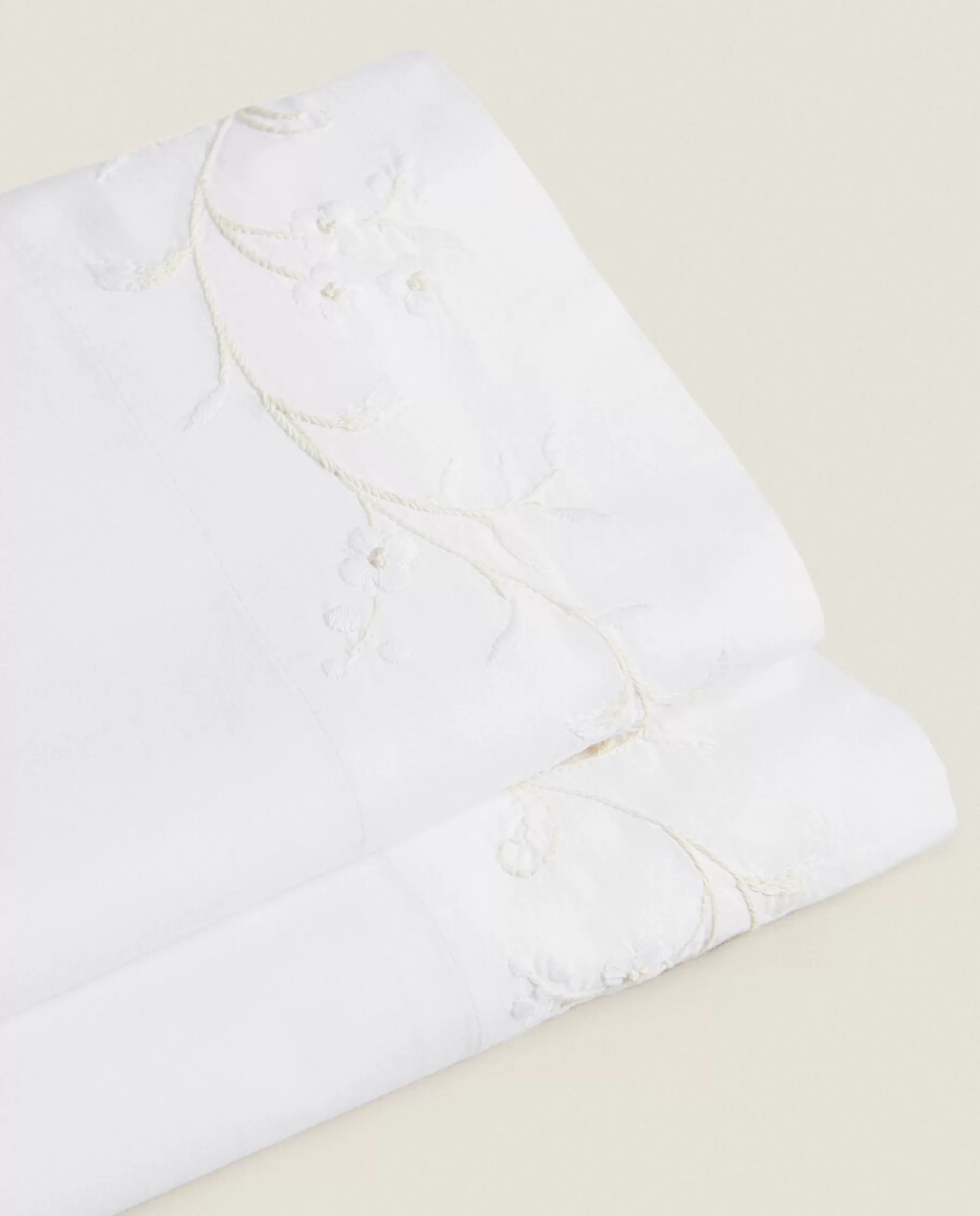 ZARA Home Floral Embroidery Flat Sheet | Flat Sheets