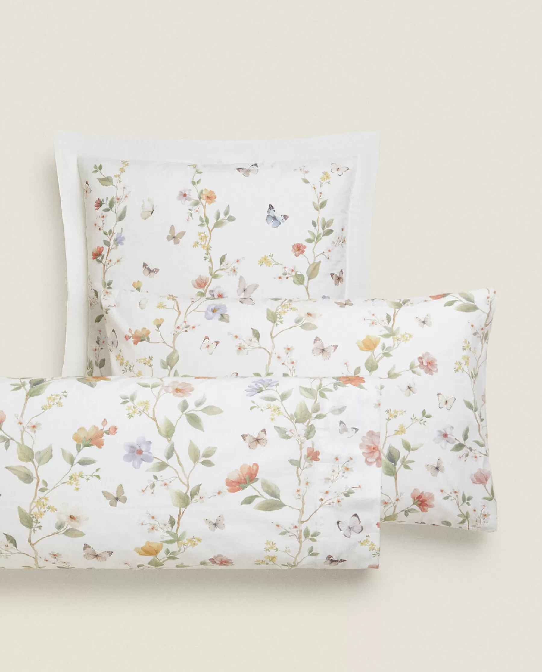 ZARA Home Flower And Butterfly Print Pillowcase | Pillowcases