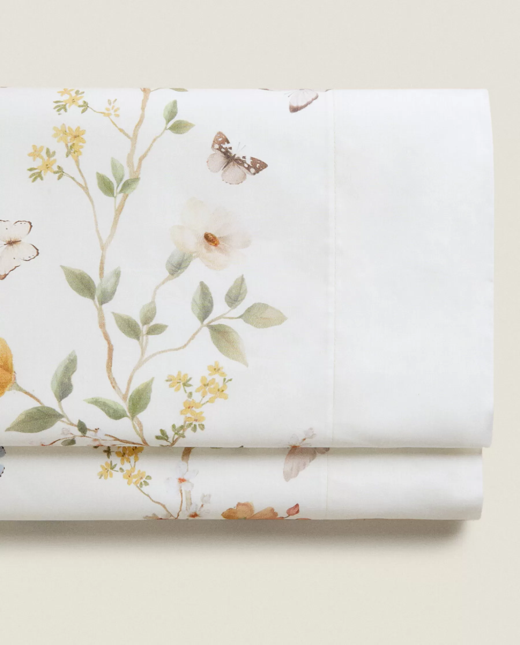 ZARA Home Flower And Butterfly Print Top Sheet | Flat Sheets