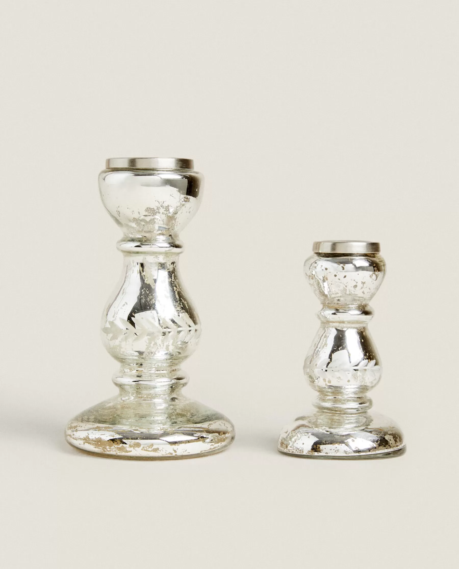 ZARA Home Geometric Glass Candlestick | Candlesticks And Tealight Holders