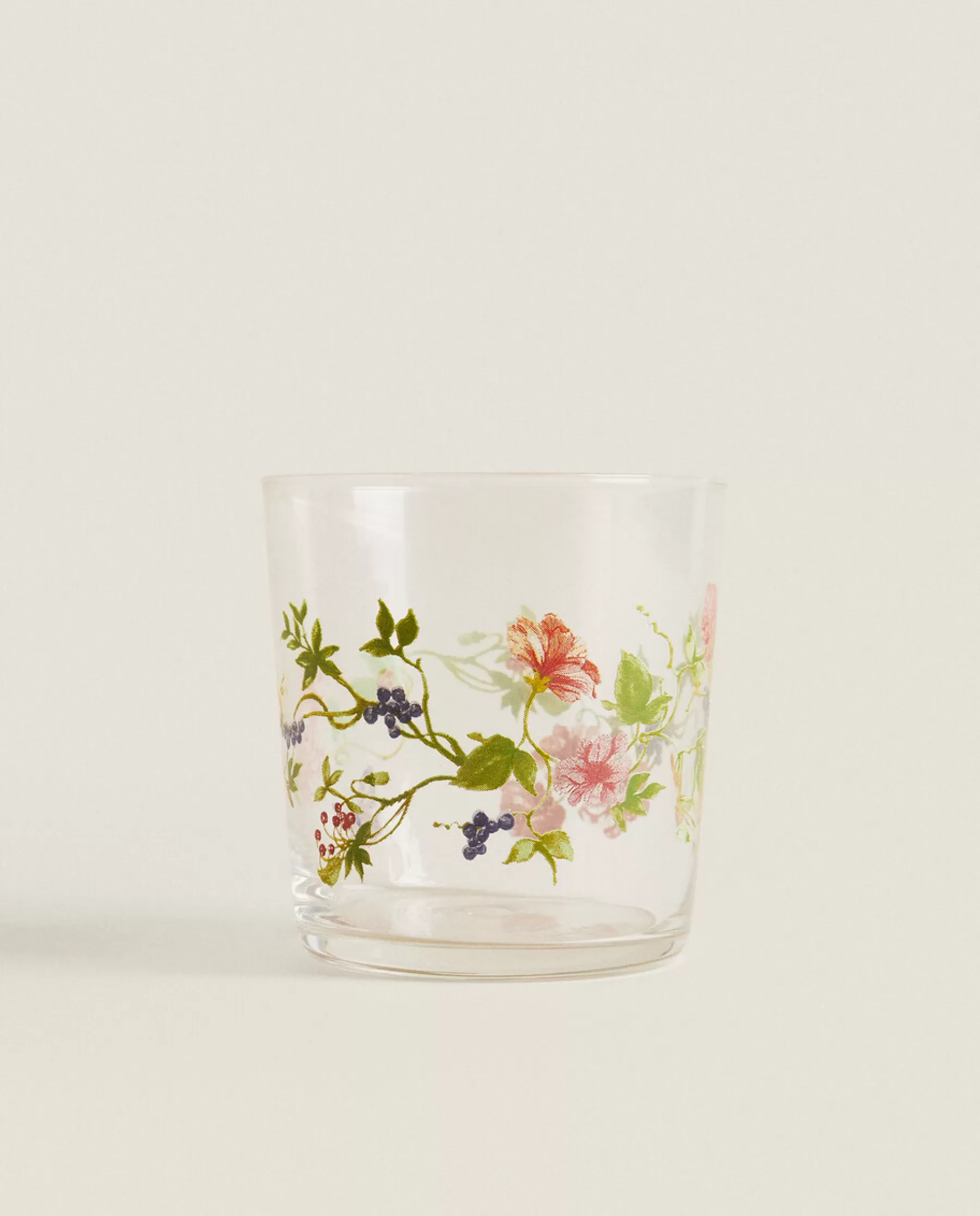 ZARA Home Glass Tumbler With Floral Design | Tumblers