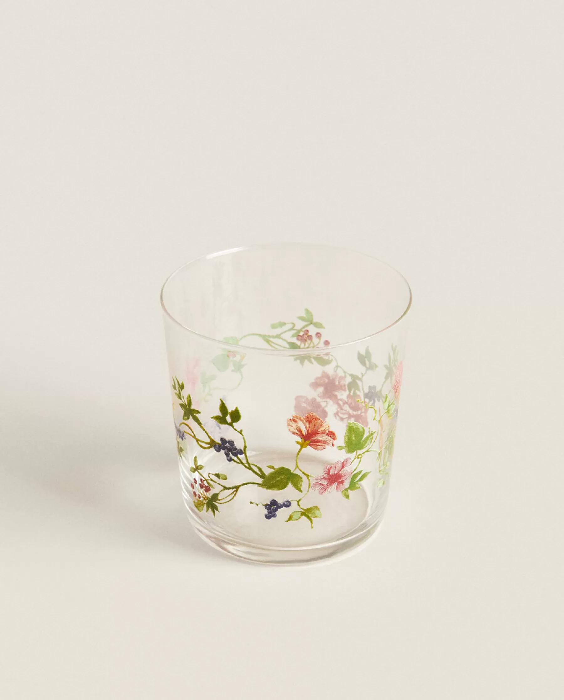 ZARA Home Glass Tumbler With Floral Design | Tumblers