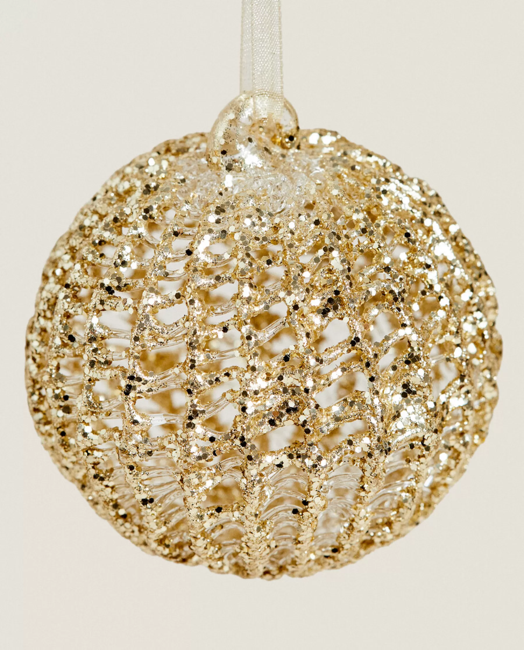 ZARA Home Glittery Glass Christmas Ball Decoration | Decoration