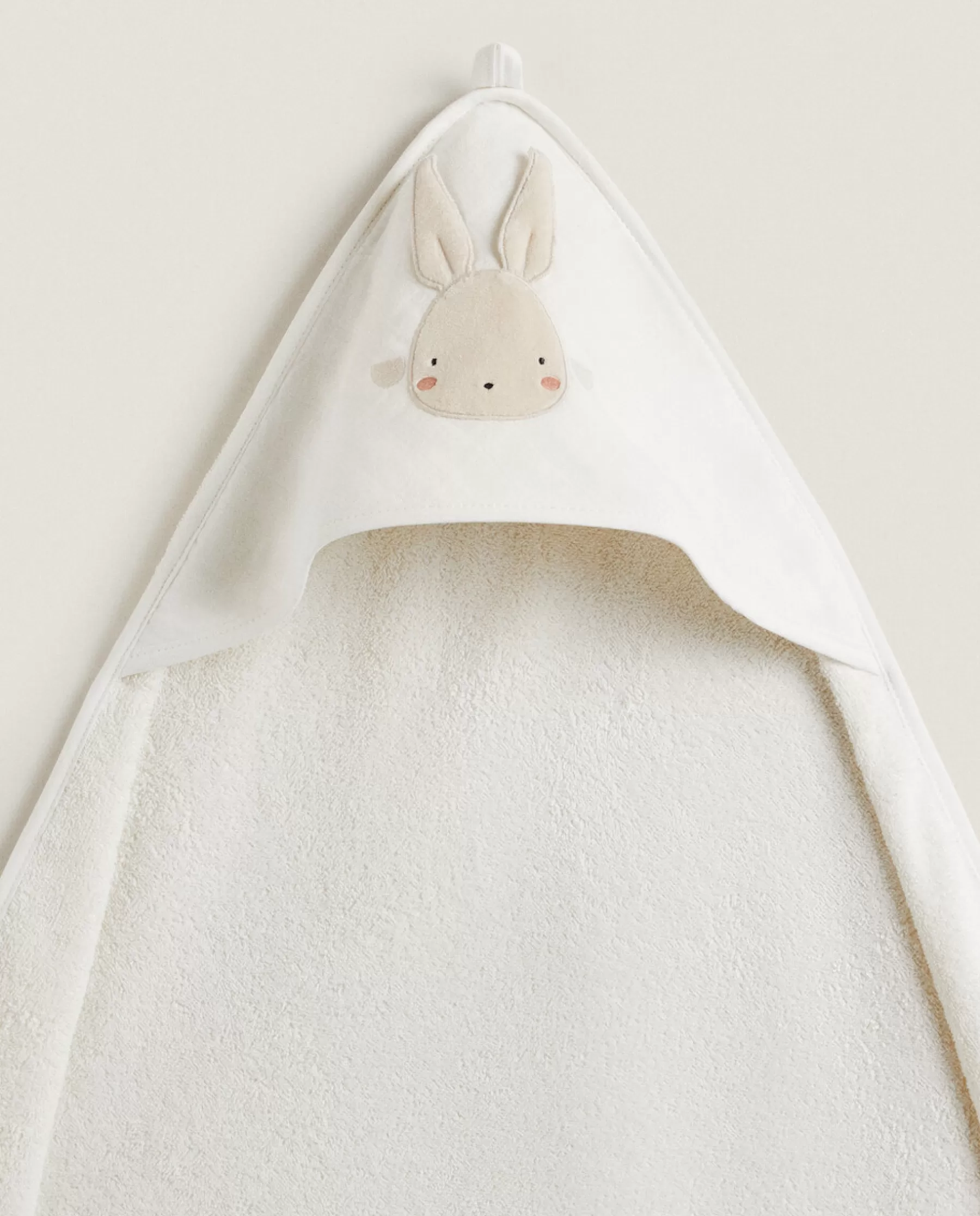 ZARA Home Hooded Baby Towel With Bunny Applique | Bathroom