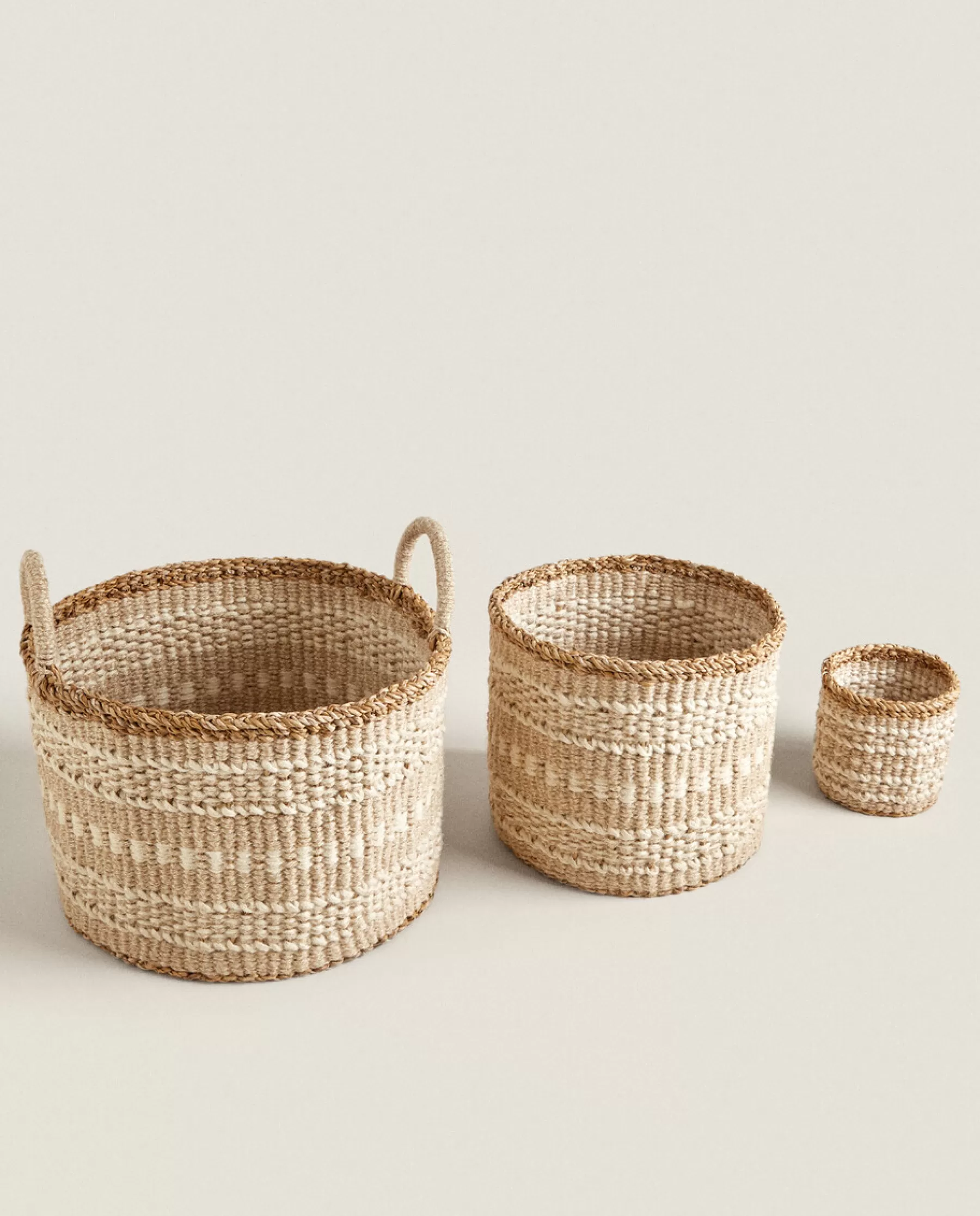 ZARA Home Jute Basket With Border | Baskets