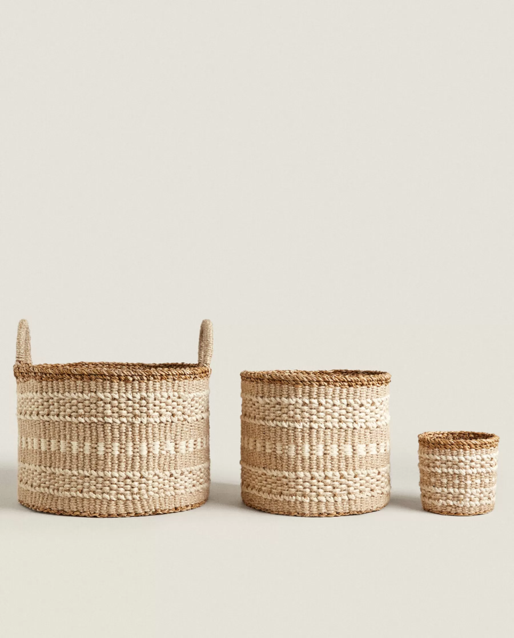 ZARA Home Jute Basket With Border | Baskets