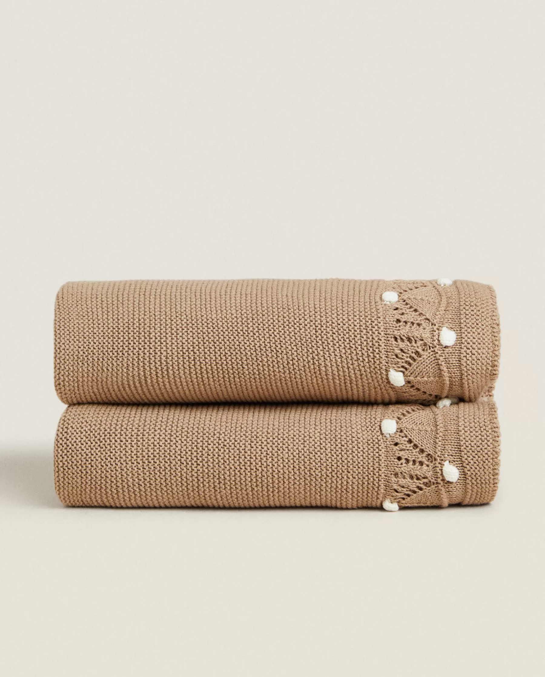 ZARA Home Knit Blanket With Border | Crib Bedding