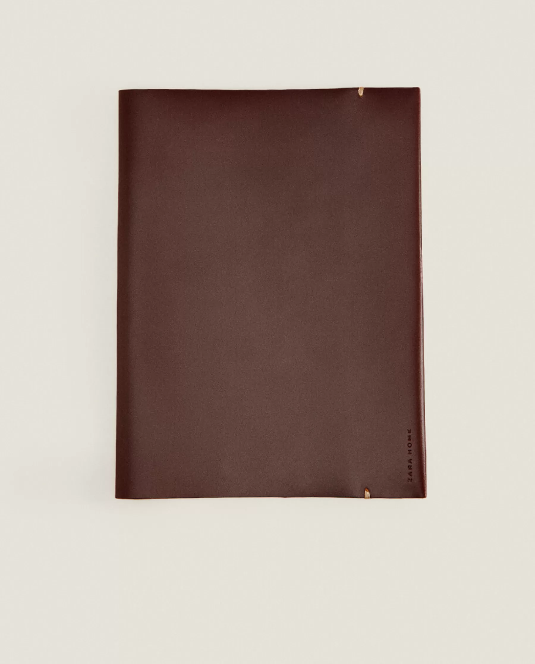 ZARA Home Leather Book Cover With Topstitching | Stationery