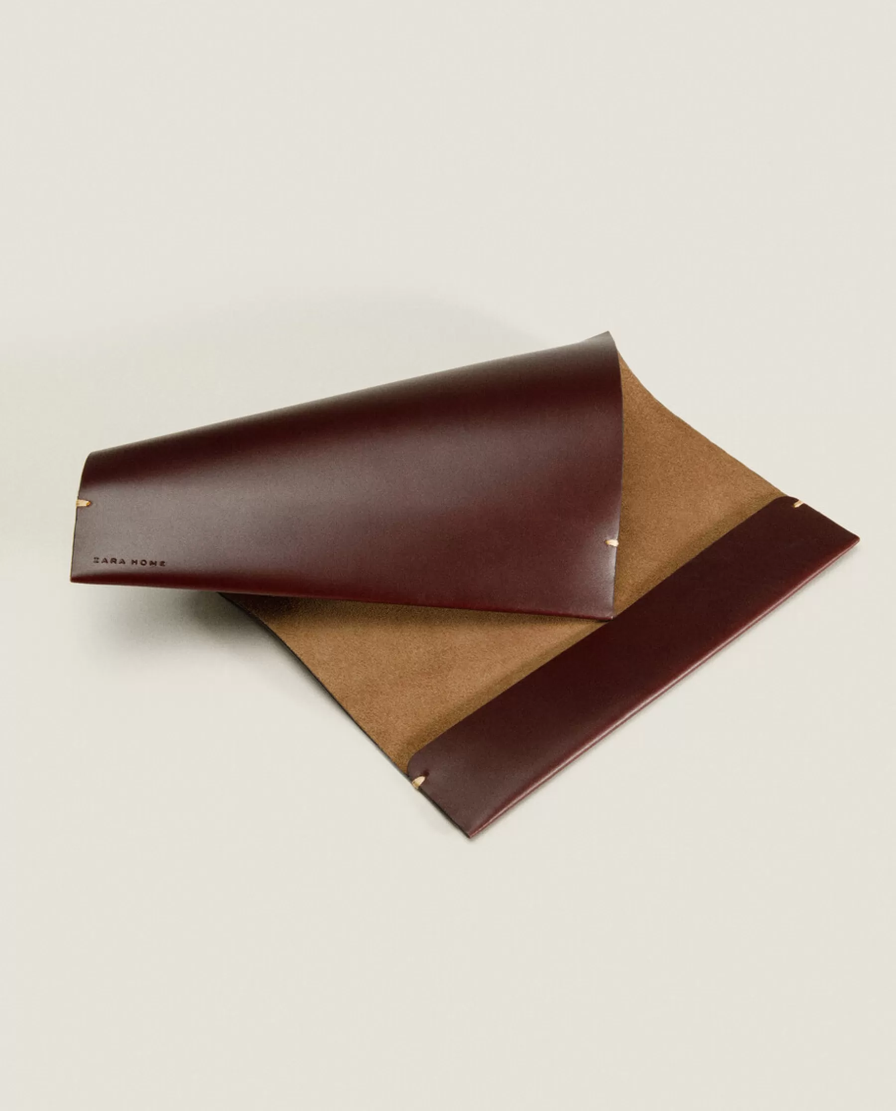 ZARA Home Leather Book Cover With Topstitching | Stationery