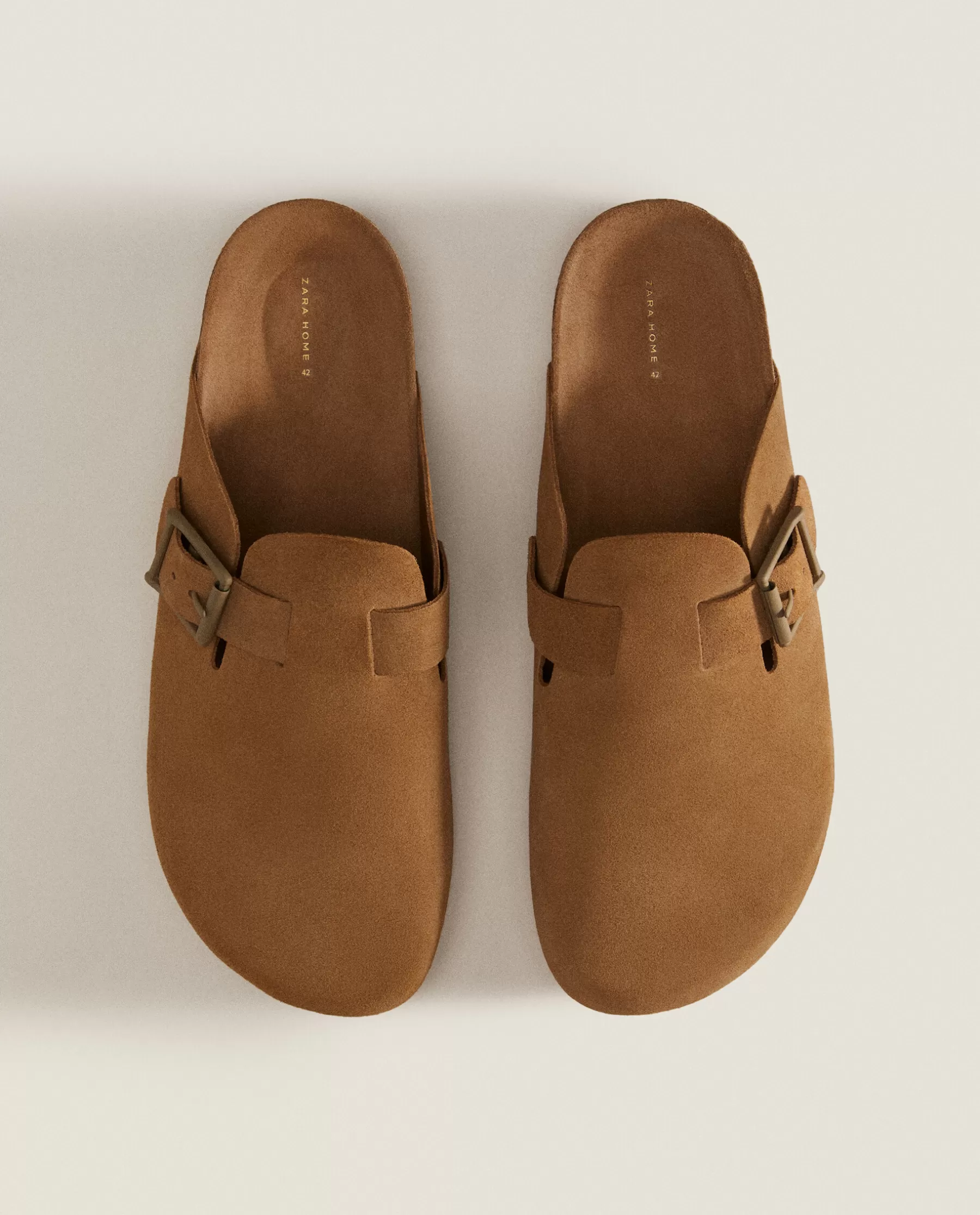 ZARA Home Leather Clogs With Buckle | Man