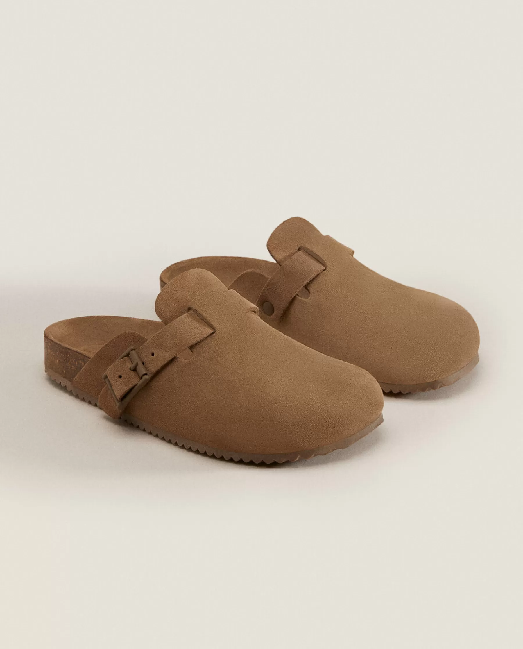 ZARA Home Leather Clogs With Buckle | Woman