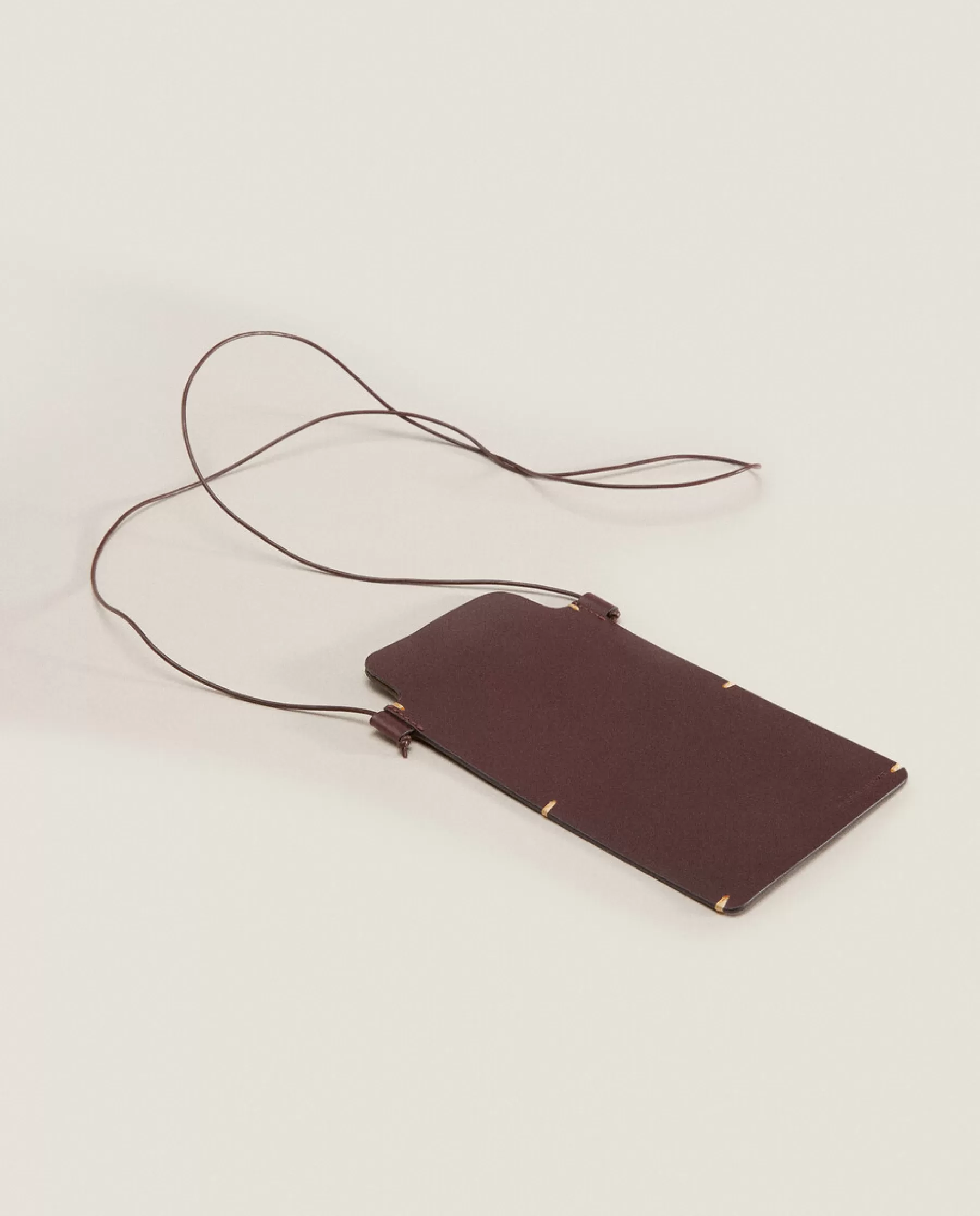 ZARA Home Leather Mobile Phone Case With Backstitching Detail | Bags And Toiletry Bags