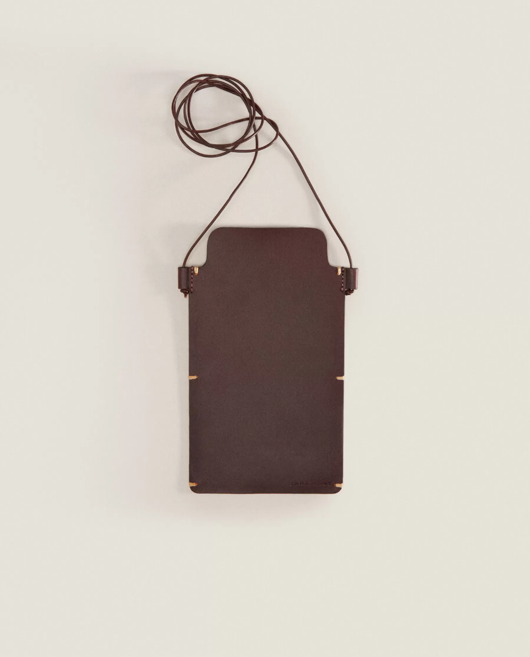 ZARA Home Leather Mobile Phone Case With Backstitching Detail | Bags And Toiletry Bags