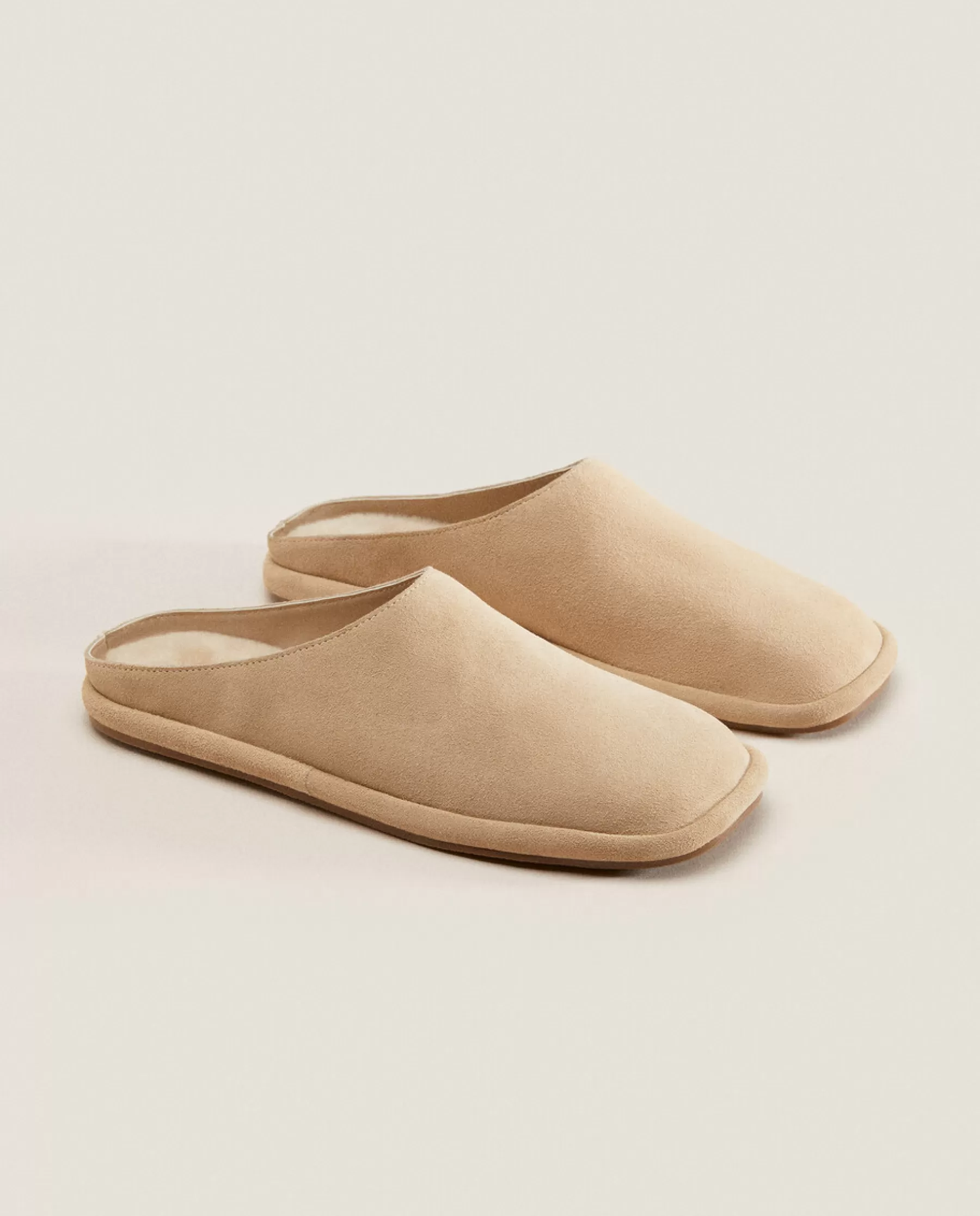 ZARA Home Leather Mule Slippers | Woman