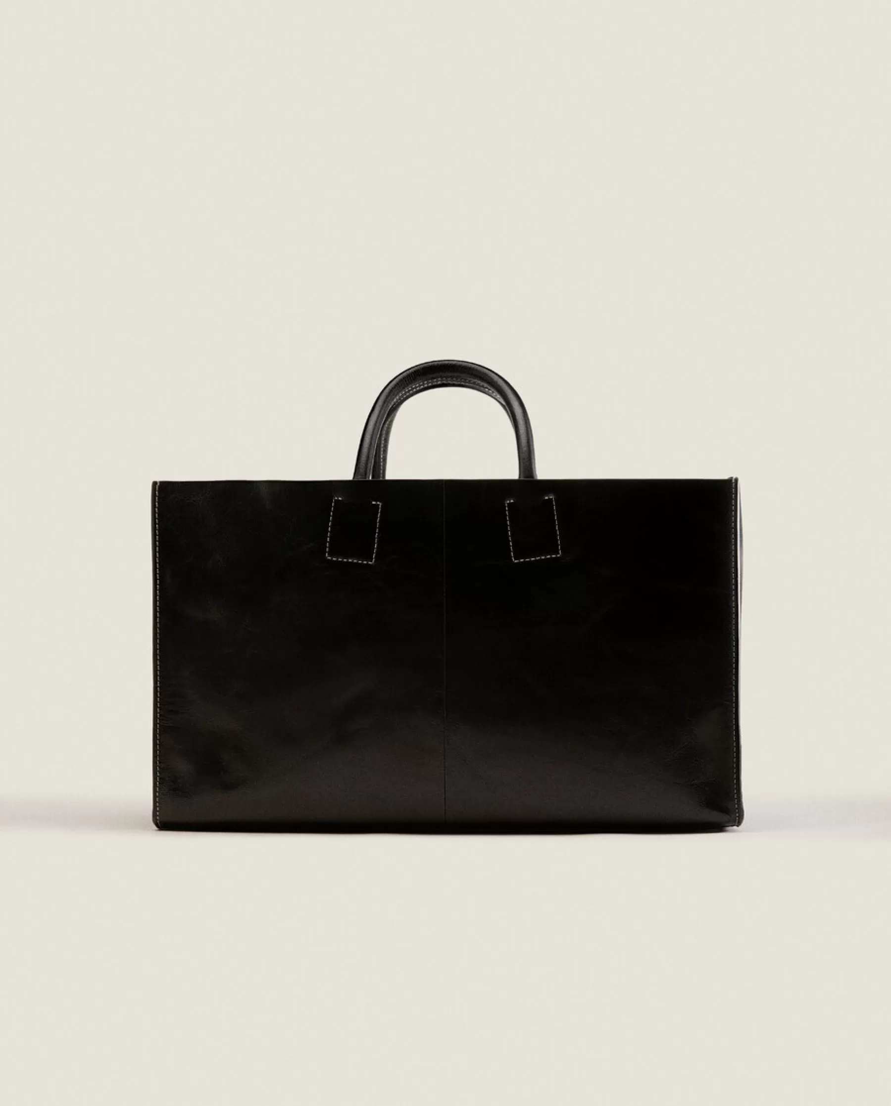 ZARA Home Leather Tote Bag | Bags And Toiletry Bags