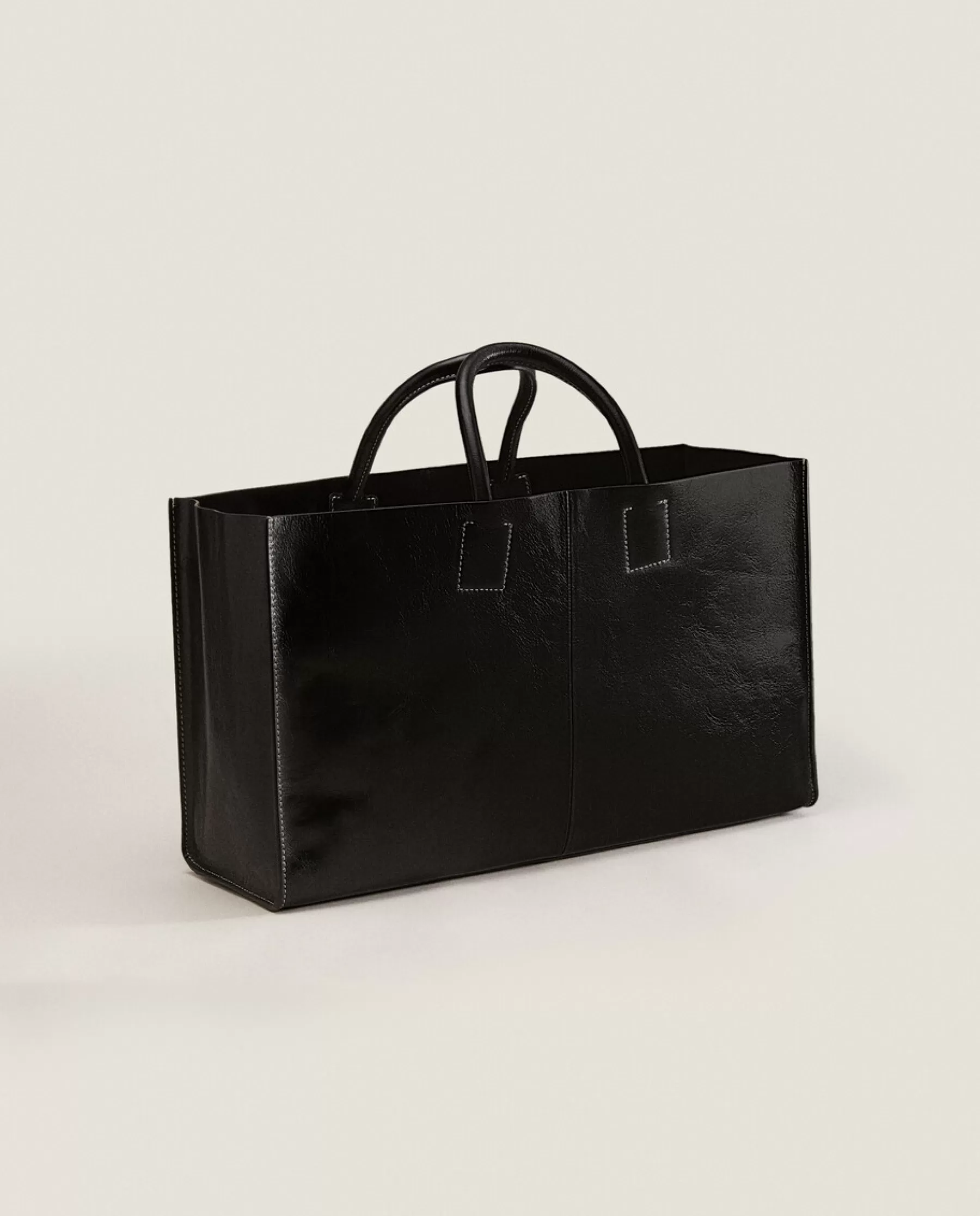 ZARA Home Leather Tote Bag | Bags And Toiletry Bags