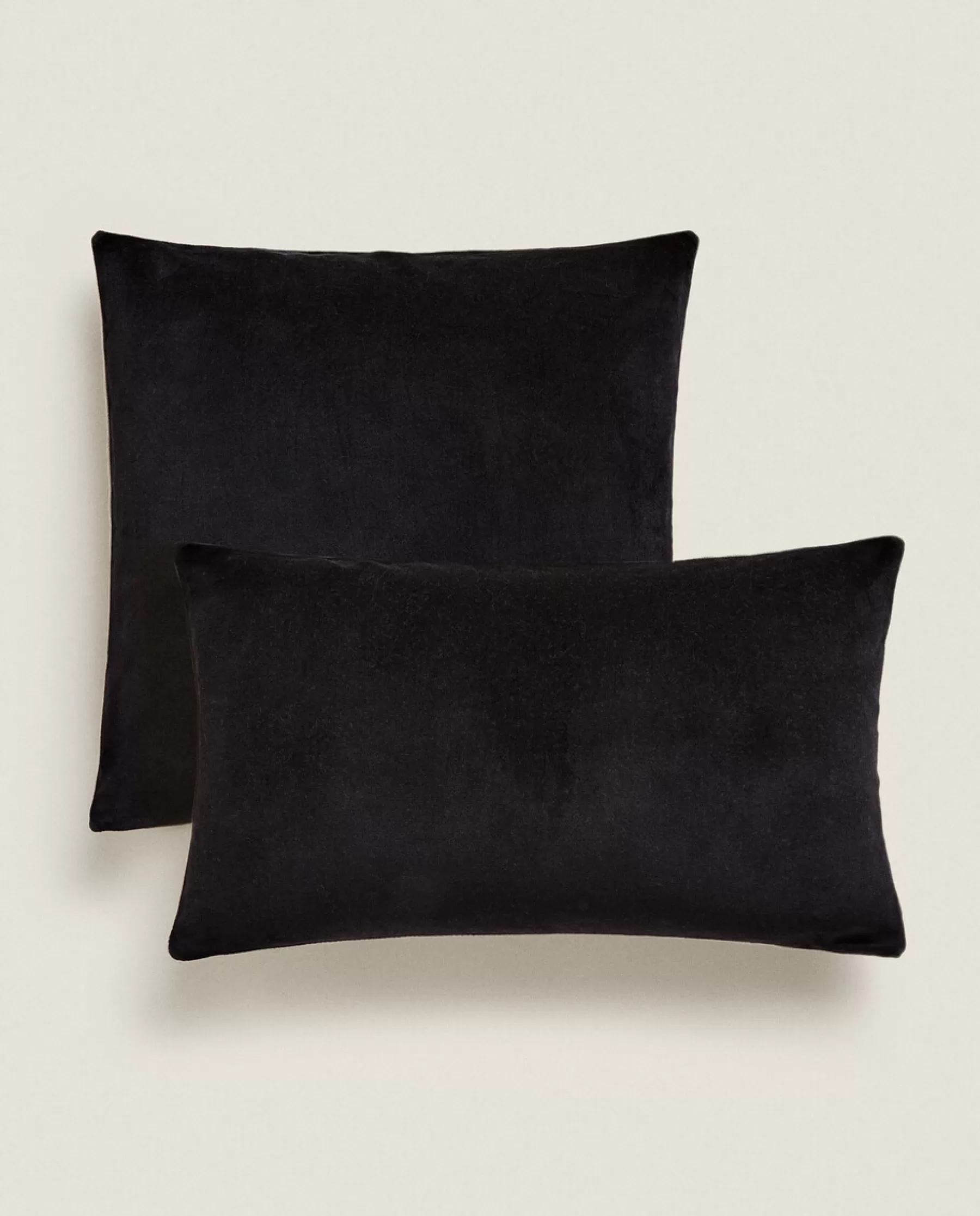 ZARA Home Linen And Velvet Throw Pillow Cover | Solid