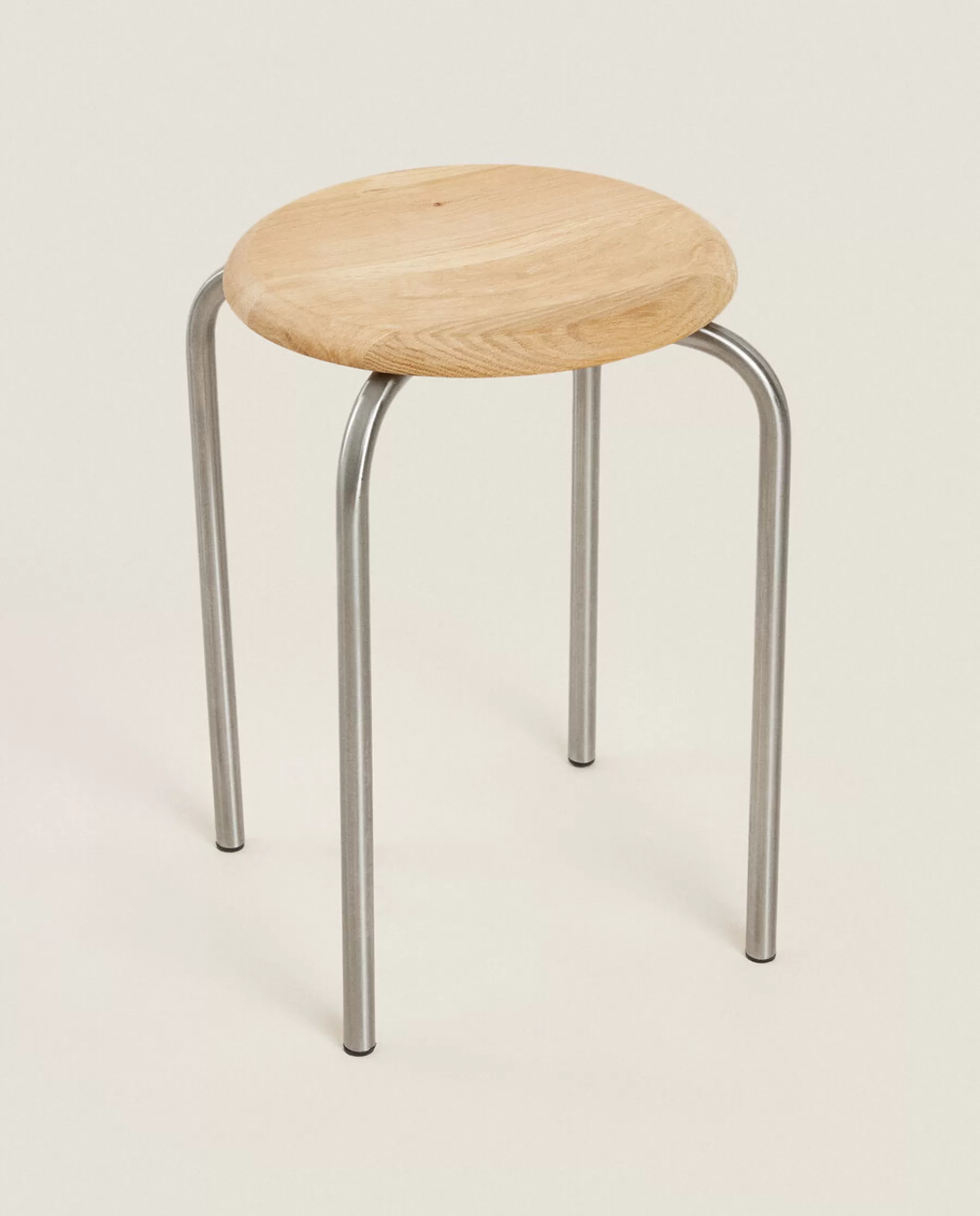 ZARA Home Oak And Steel Stool | Stationery