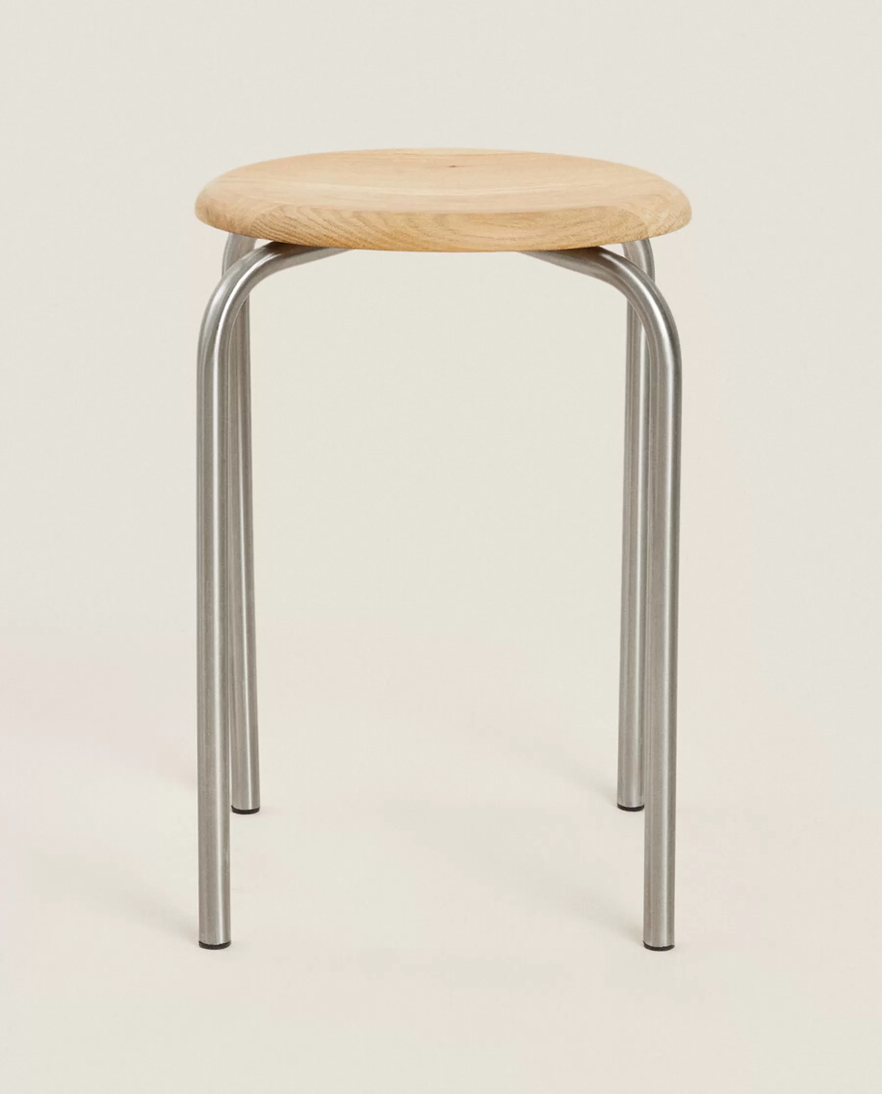 ZARA Home Oak And Steel Stool | Stationery